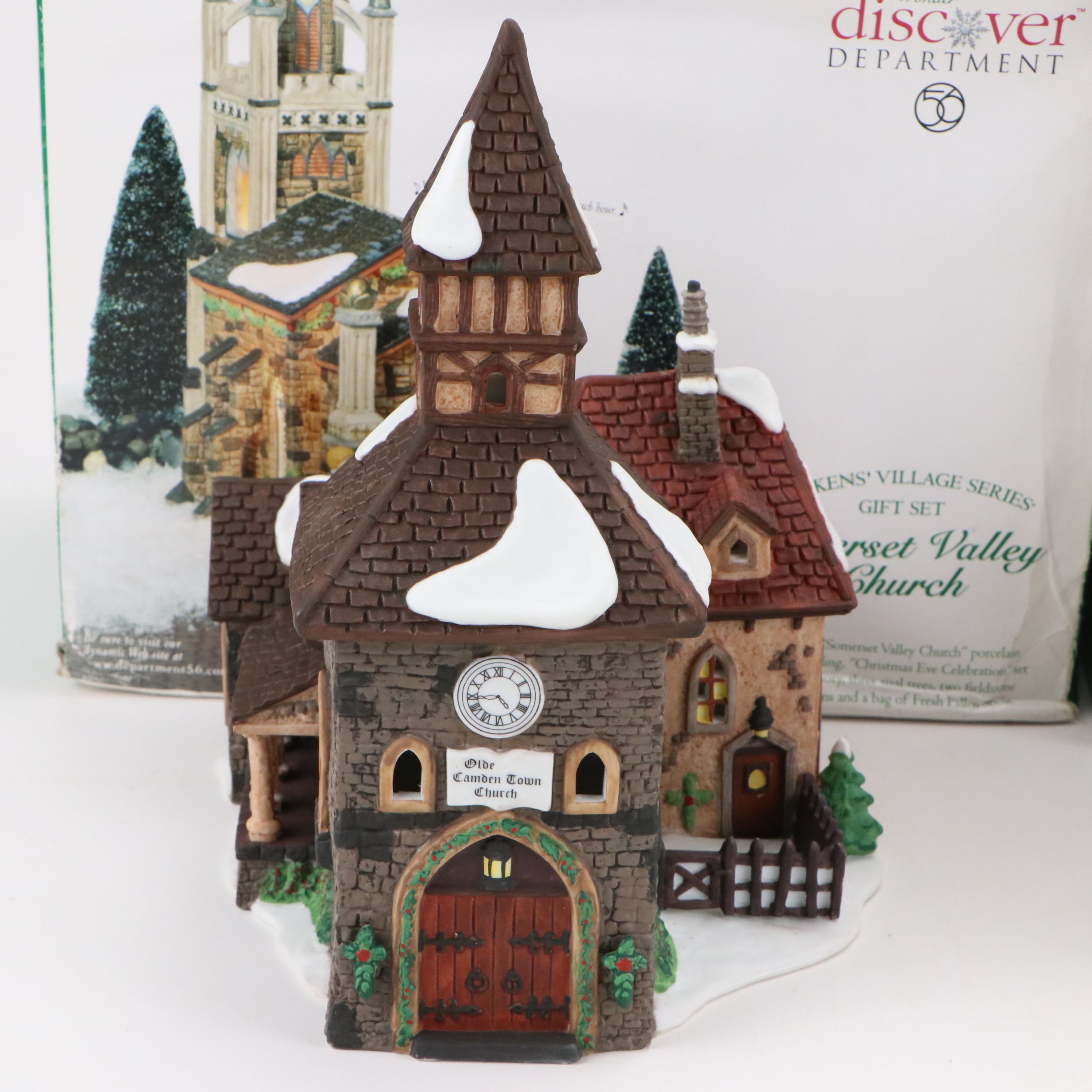 Department 56 "Whittlesbourne Church" with Other Churches and Accessories