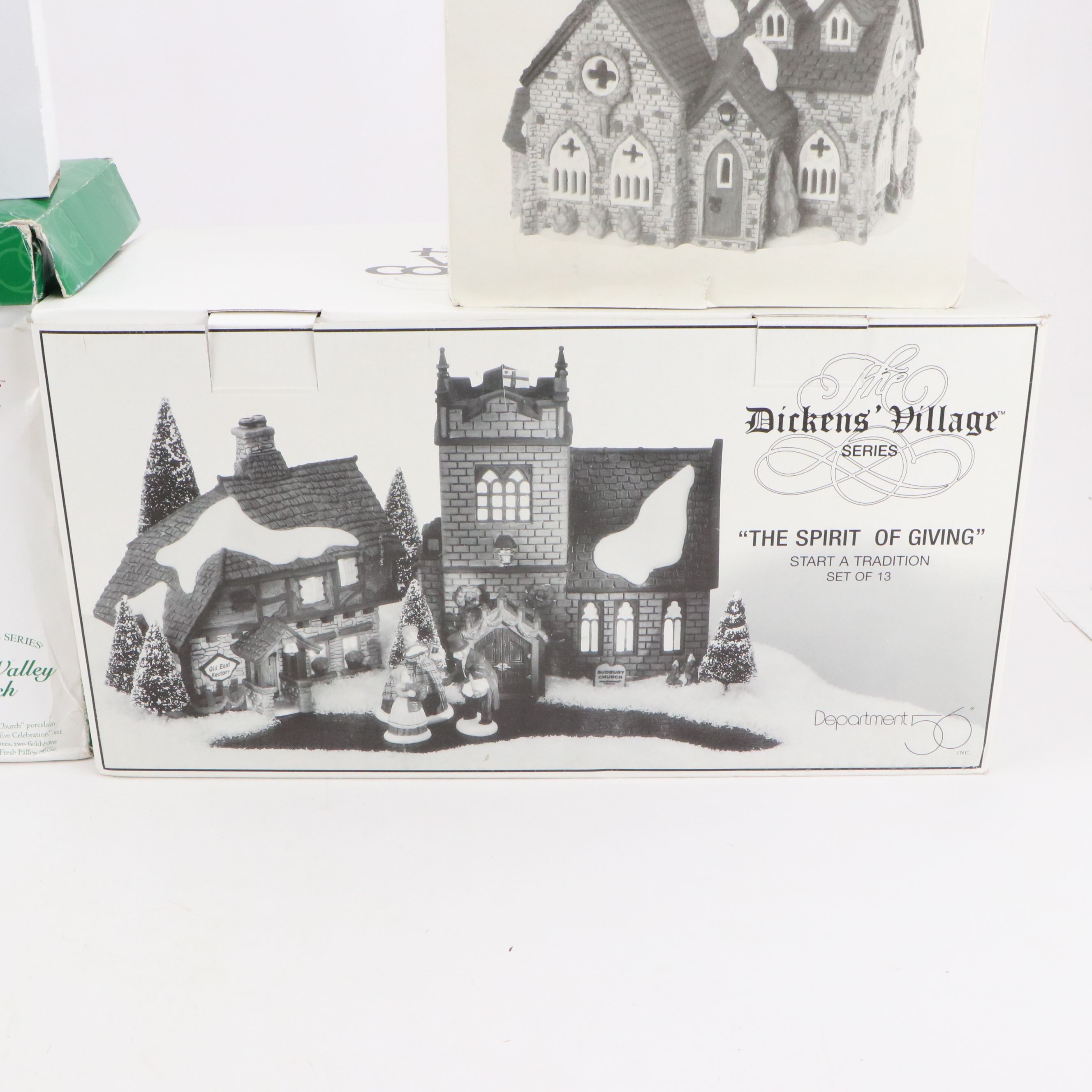 Department 56 "Whittlesbourne Church" with Other Churches and Accessories