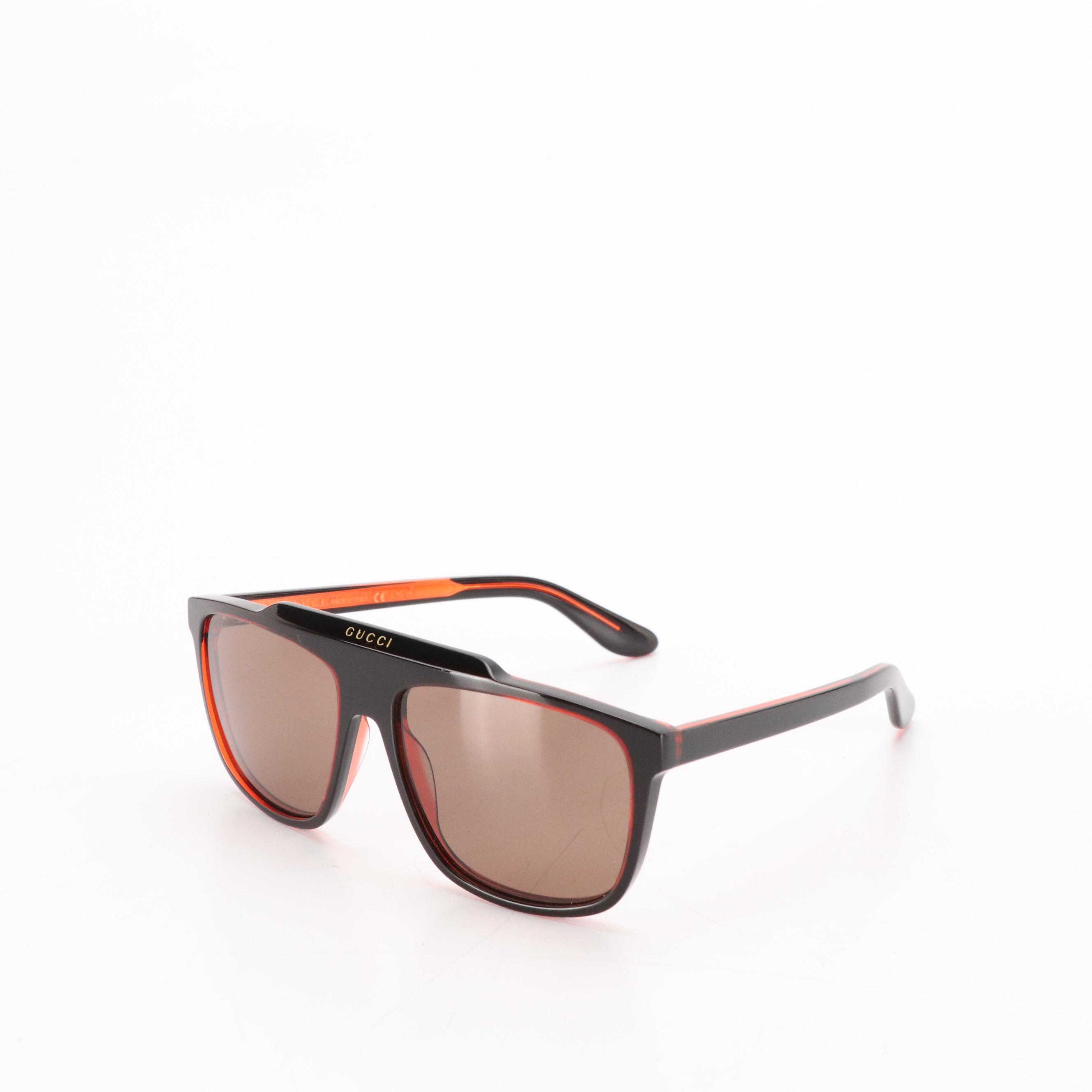 Gucci GG1039S Black/Brown Square Sunglasses with Case