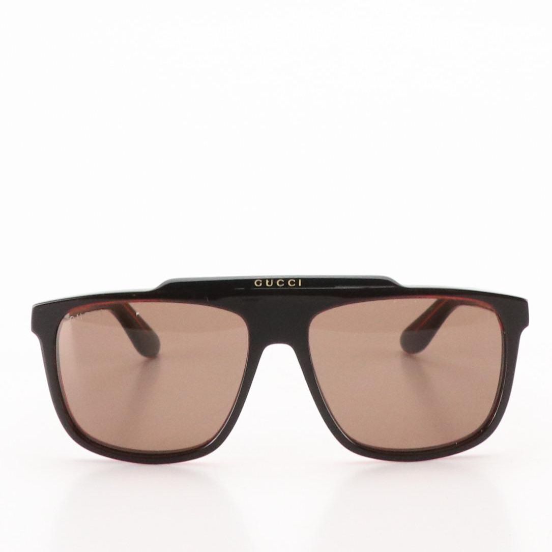 Gucci GG1039S Black/Brown Square Sunglasses with Case