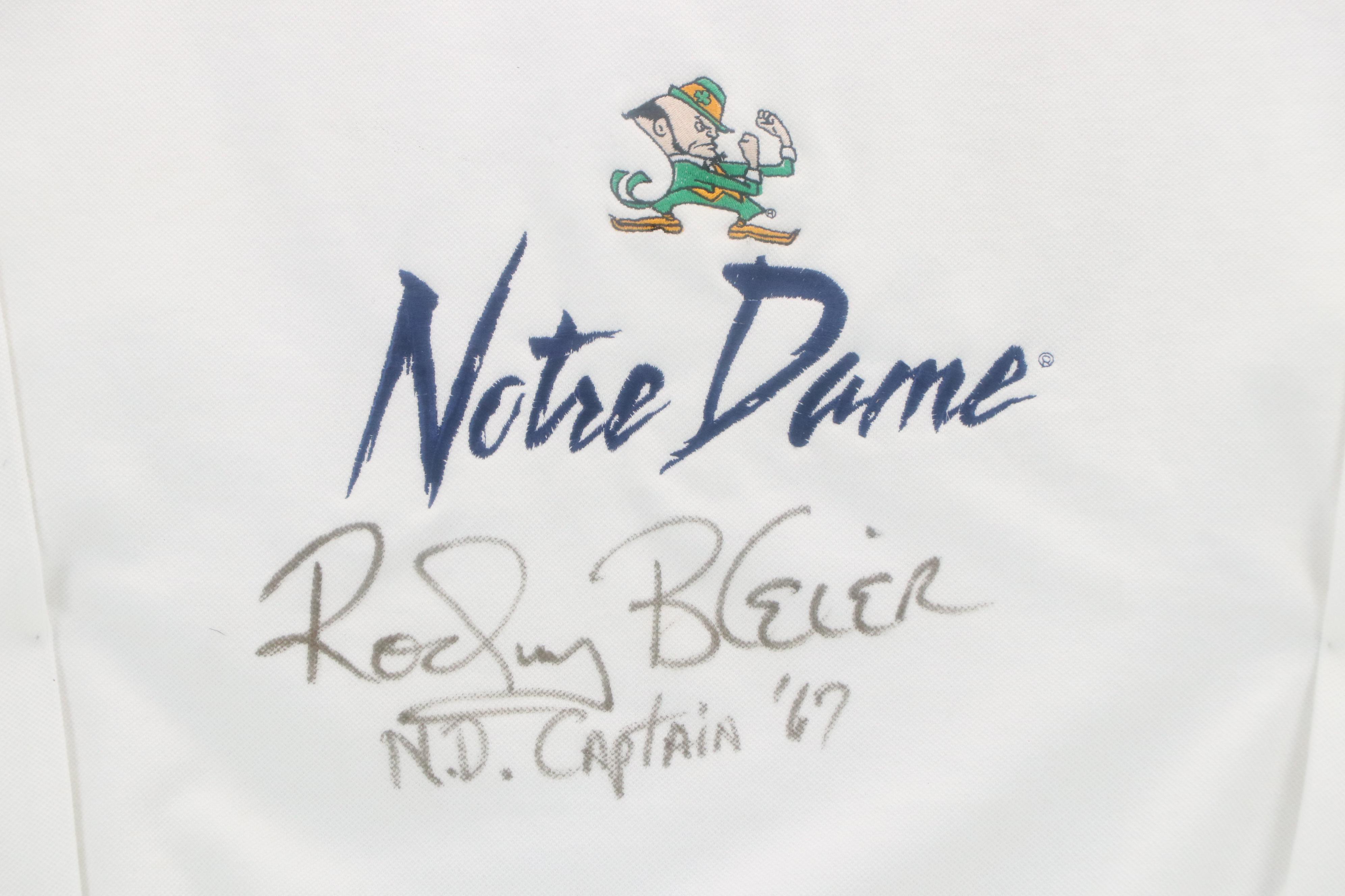 Rocky Bleier Signed "N.D. Captain '67", Notre Dame Sweatshirt in Frame