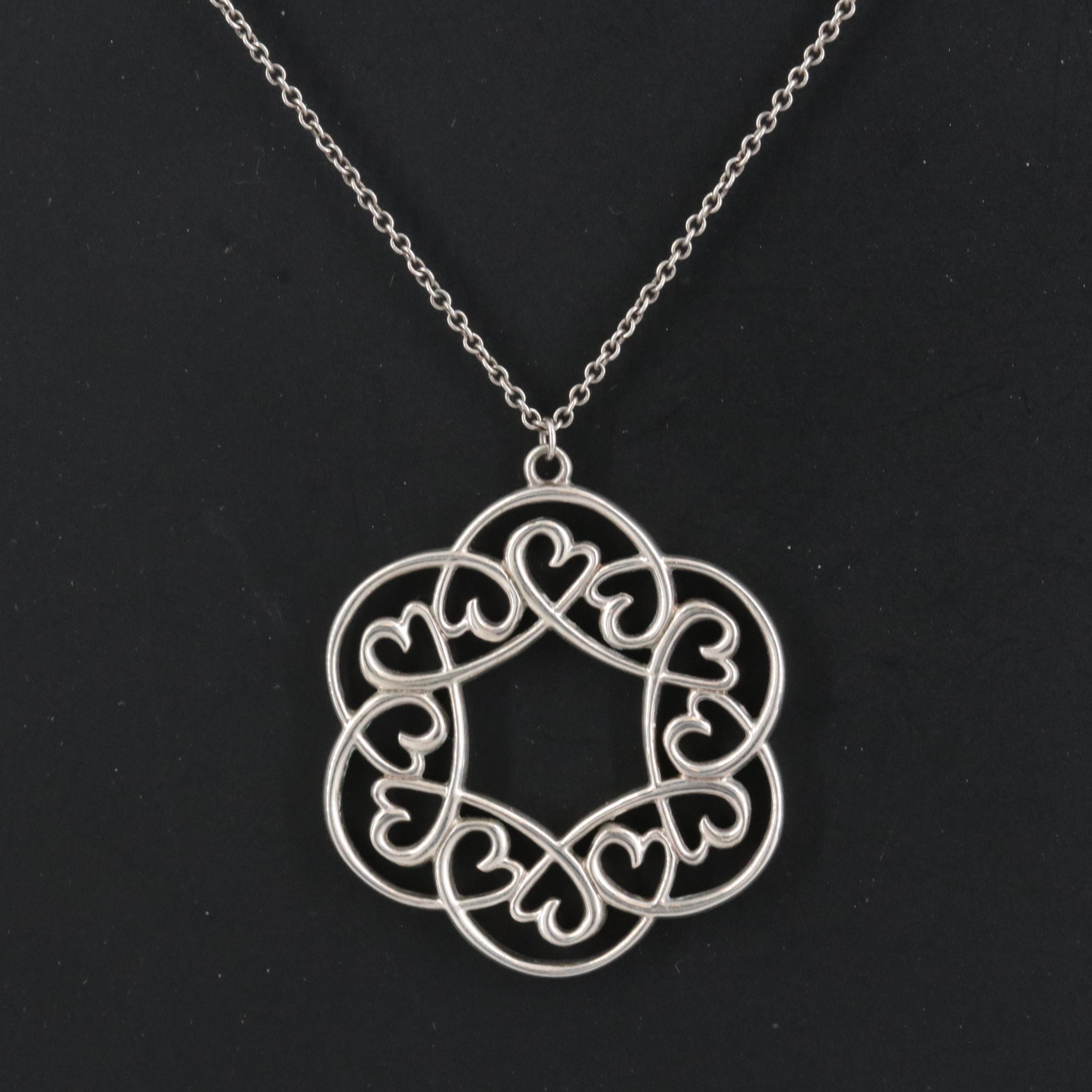 Paloma Picasso for Tiffany & Co. Loving Heart Sterling Swirl Medallion Necklace