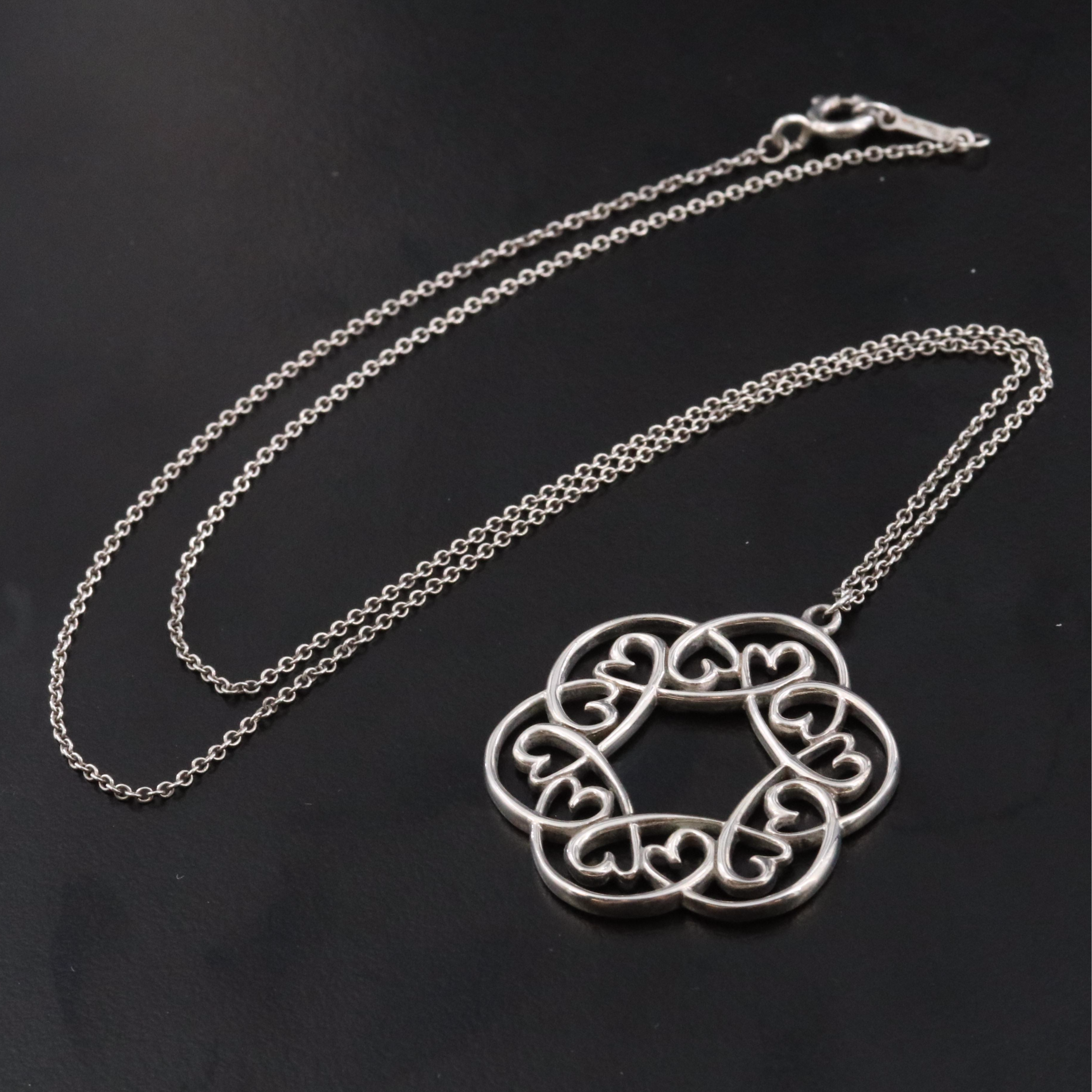 Paloma Picasso for Tiffany & Co. Loving Heart Sterling Swirl Medallion Necklace