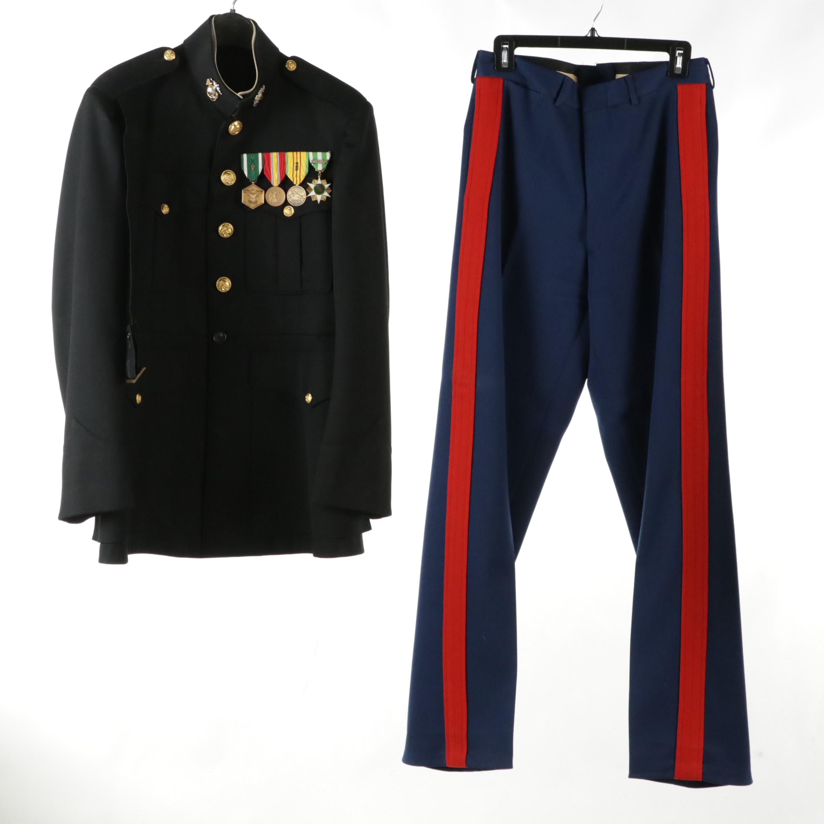 Vietnam Era USMC Blue Dress, Service, and Combat Utility/ERDL Uniforms