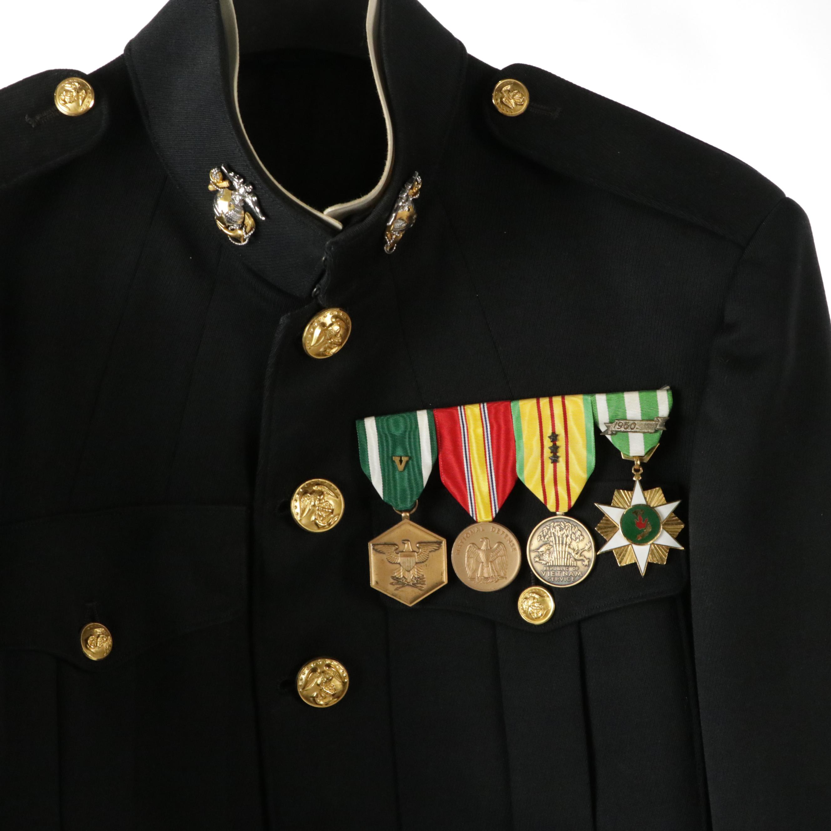 Vietnam Era USMC Blue Dress, Service, and Combat Utility/ERDL Uniforms