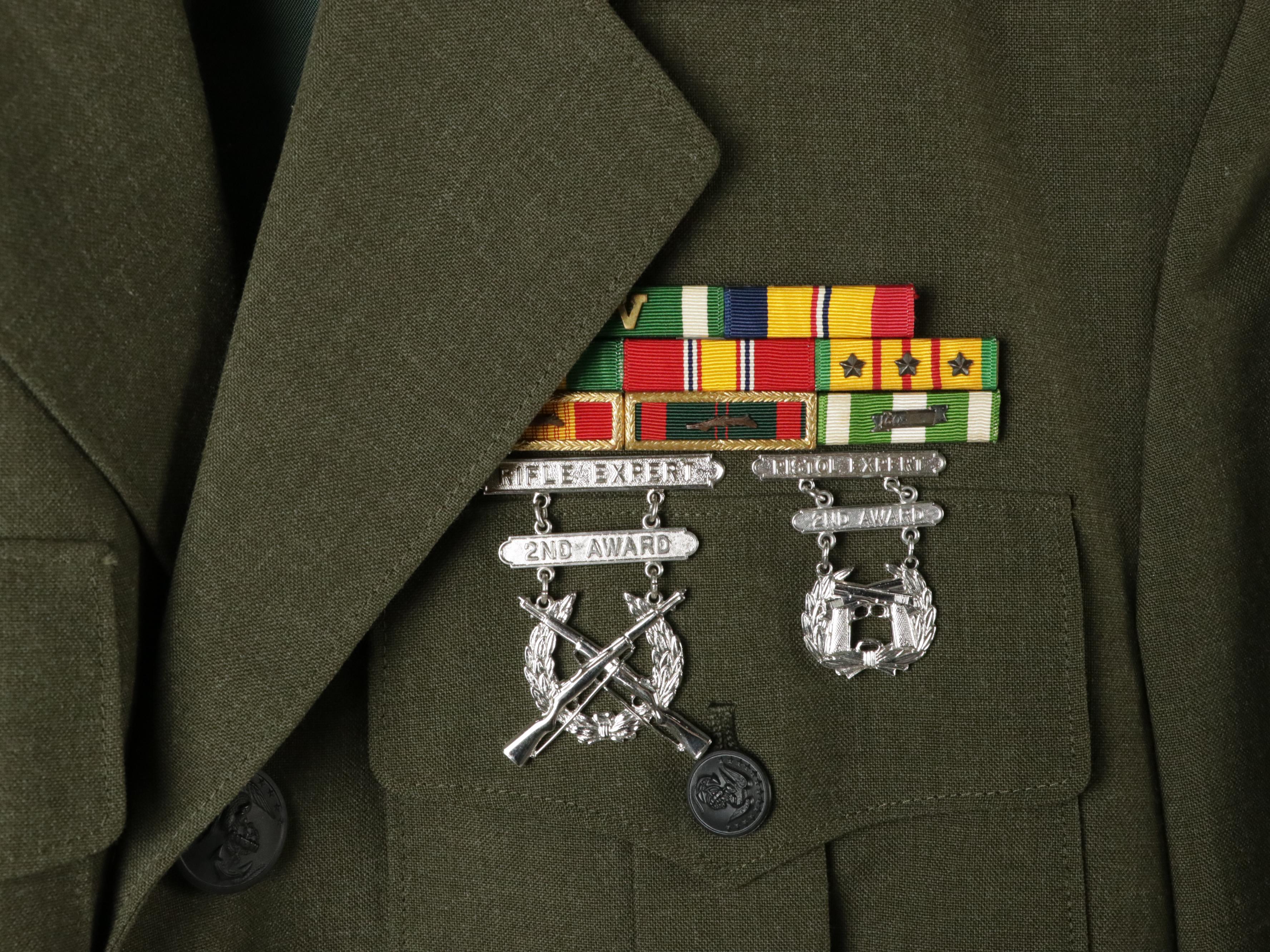 Vietnam Era USMC Blue Dress, Service, and Combat Utility/ERDL Uniforms