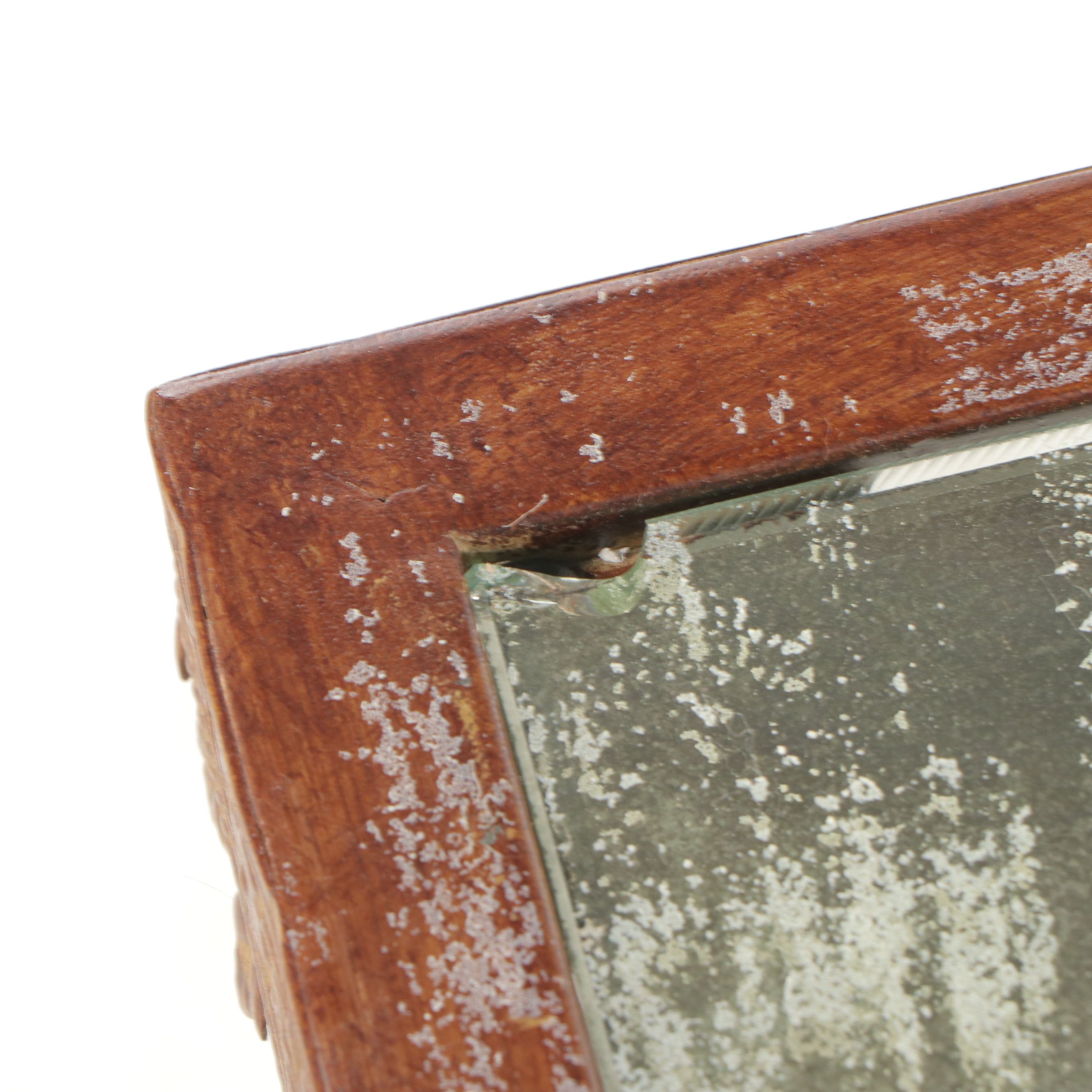 Metal Mirror Top Accent Table with Metal Plant Stand