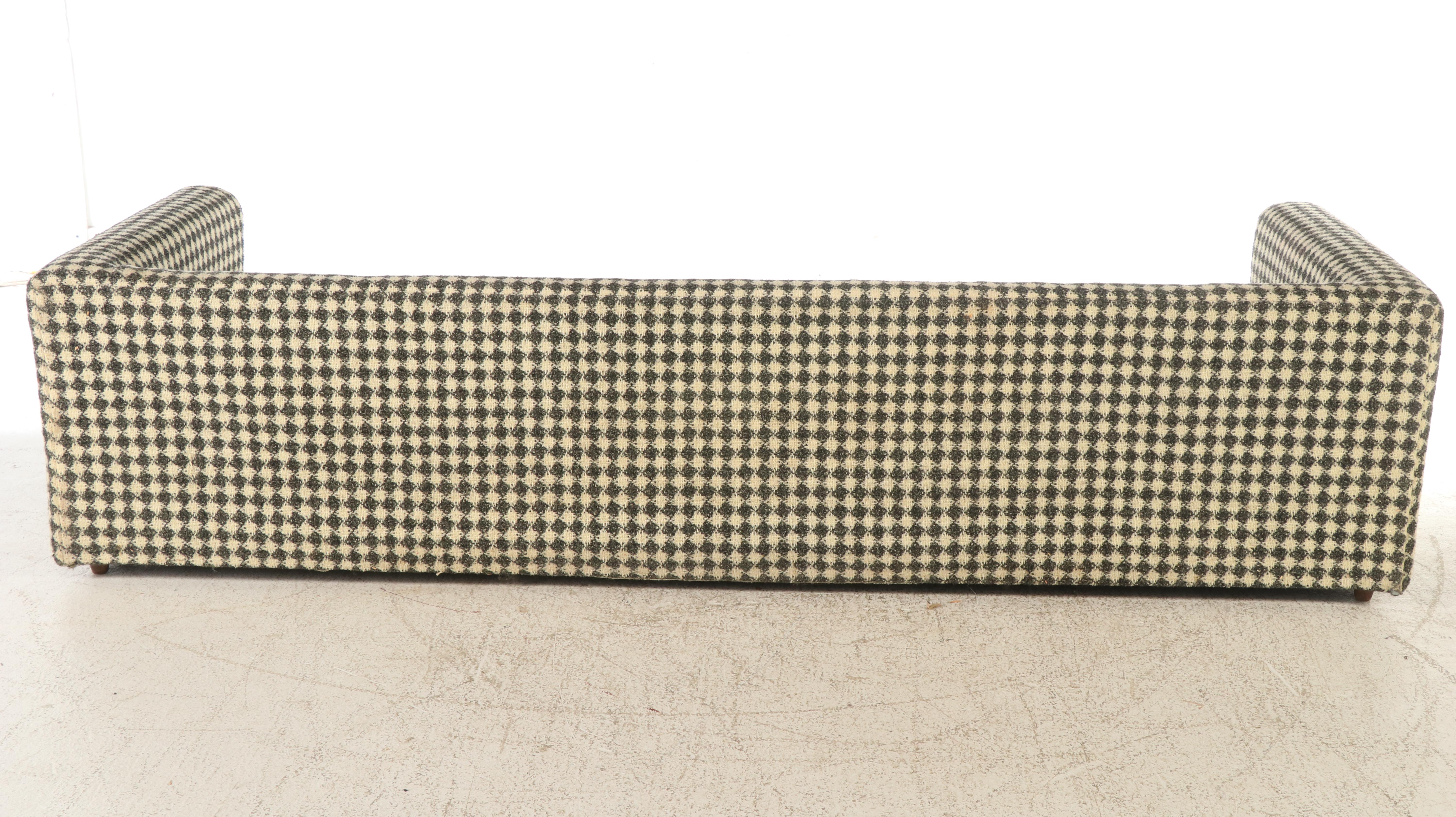 Rowe Furniture Mid Century Modern Woven Checkered Sofa