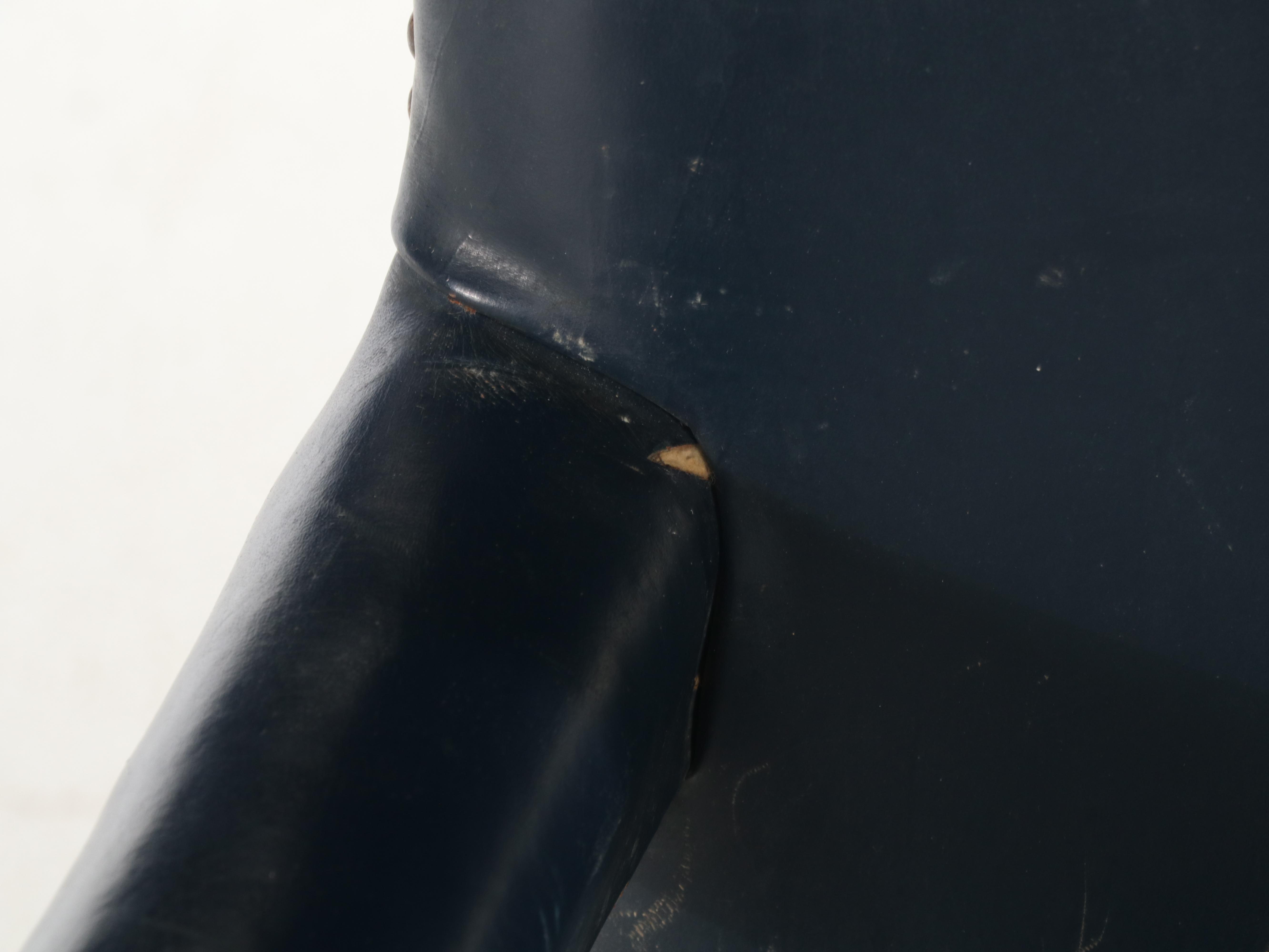 Leather Armchair with Nail Head Trim, Mid-20th Century