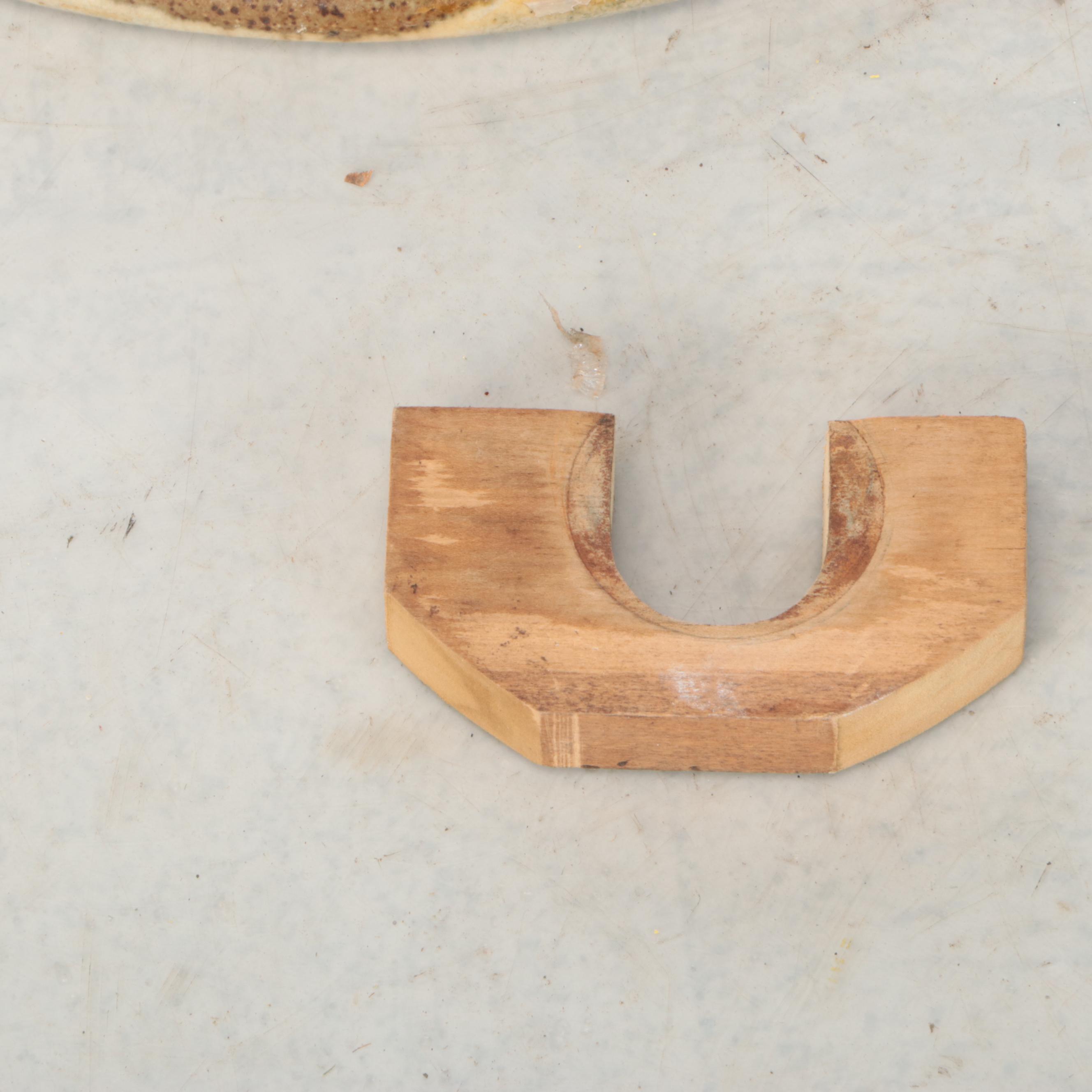 Signed Artist-Made Drop-In Sink with Brass Fixture