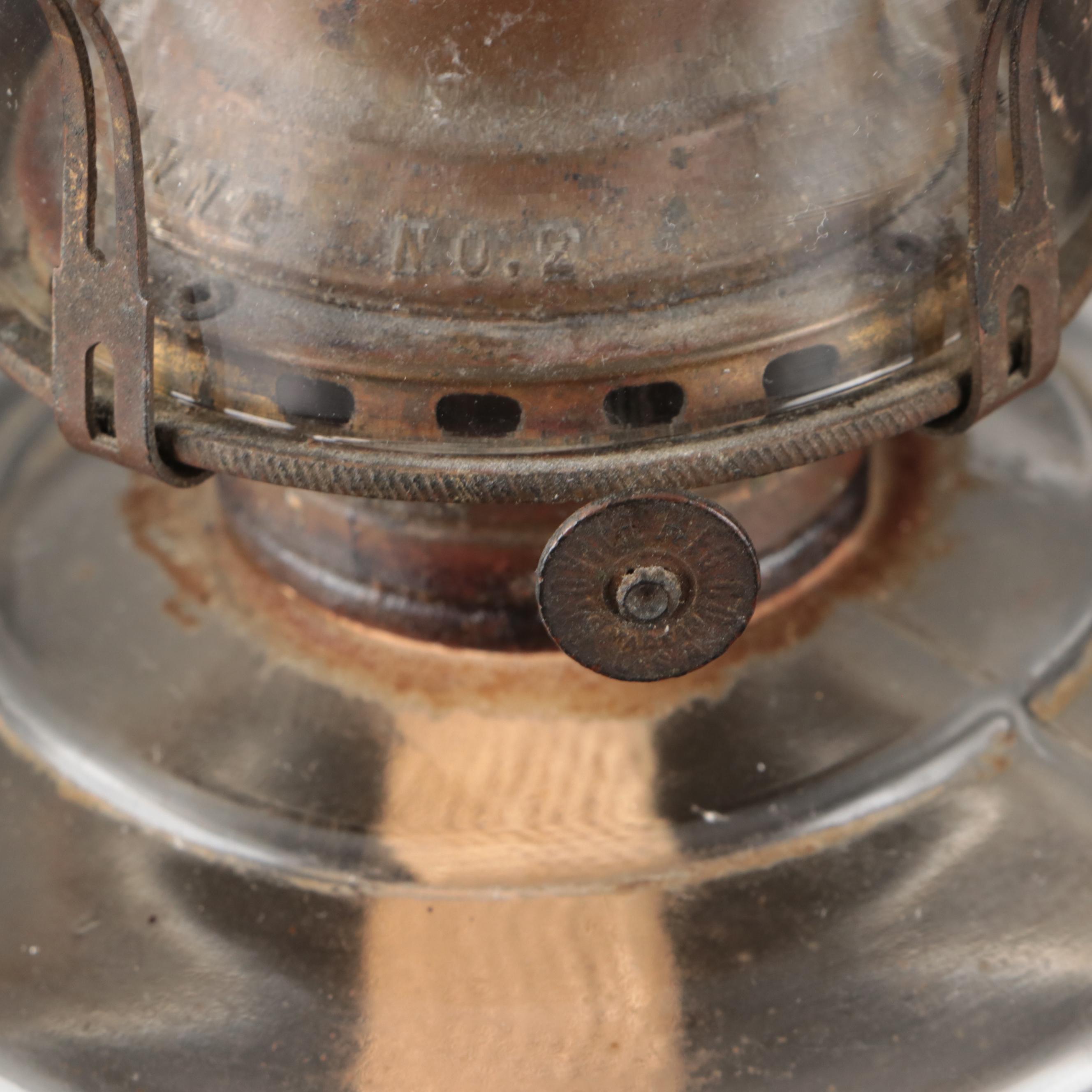Three Pressed Glass Oil Lamps, 19th Century
