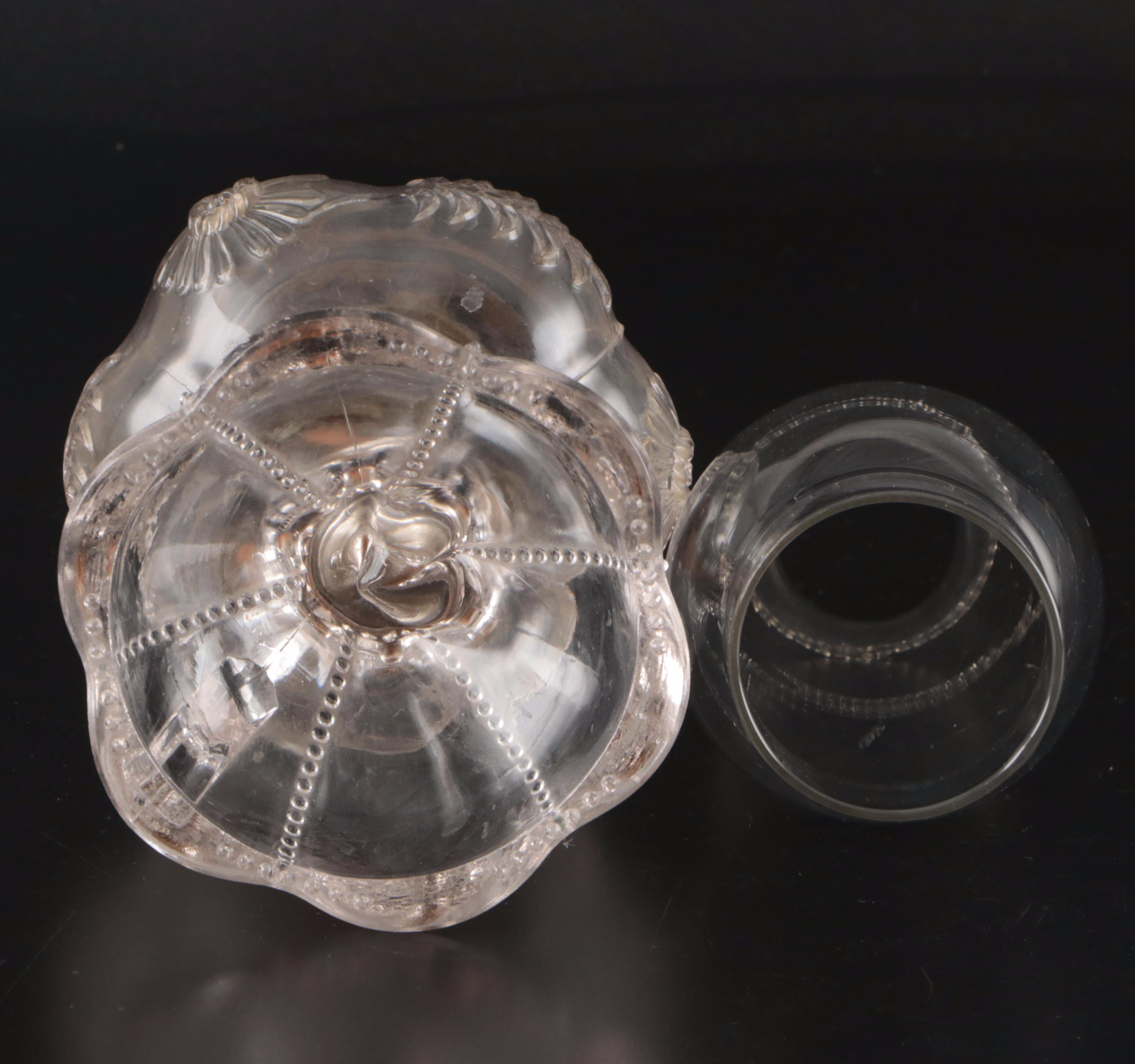 Three Pressed Glass Oil Lamps, 19th Century