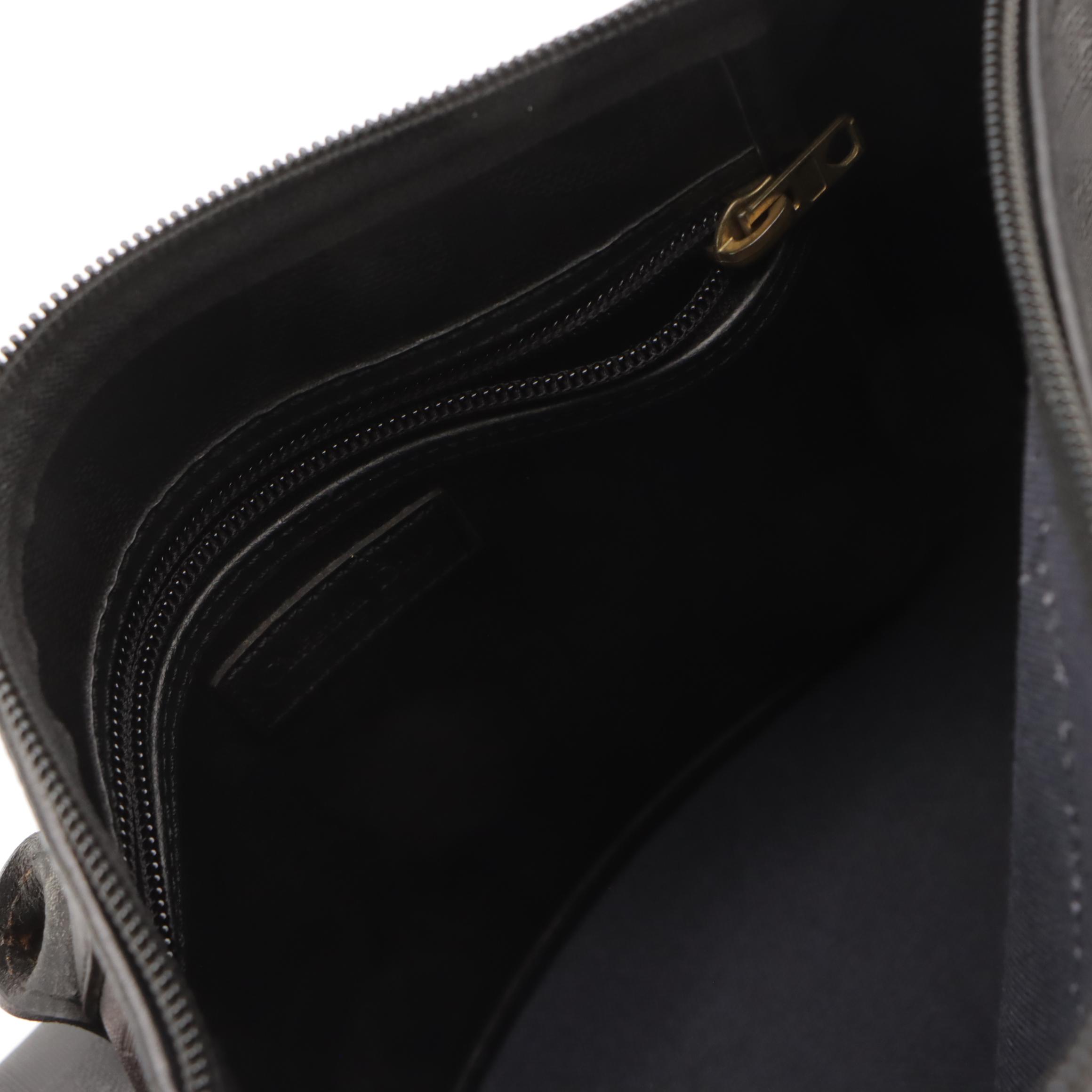 Christian Dior Vintage Trotter Coated Canvas and Leather Boston Bag