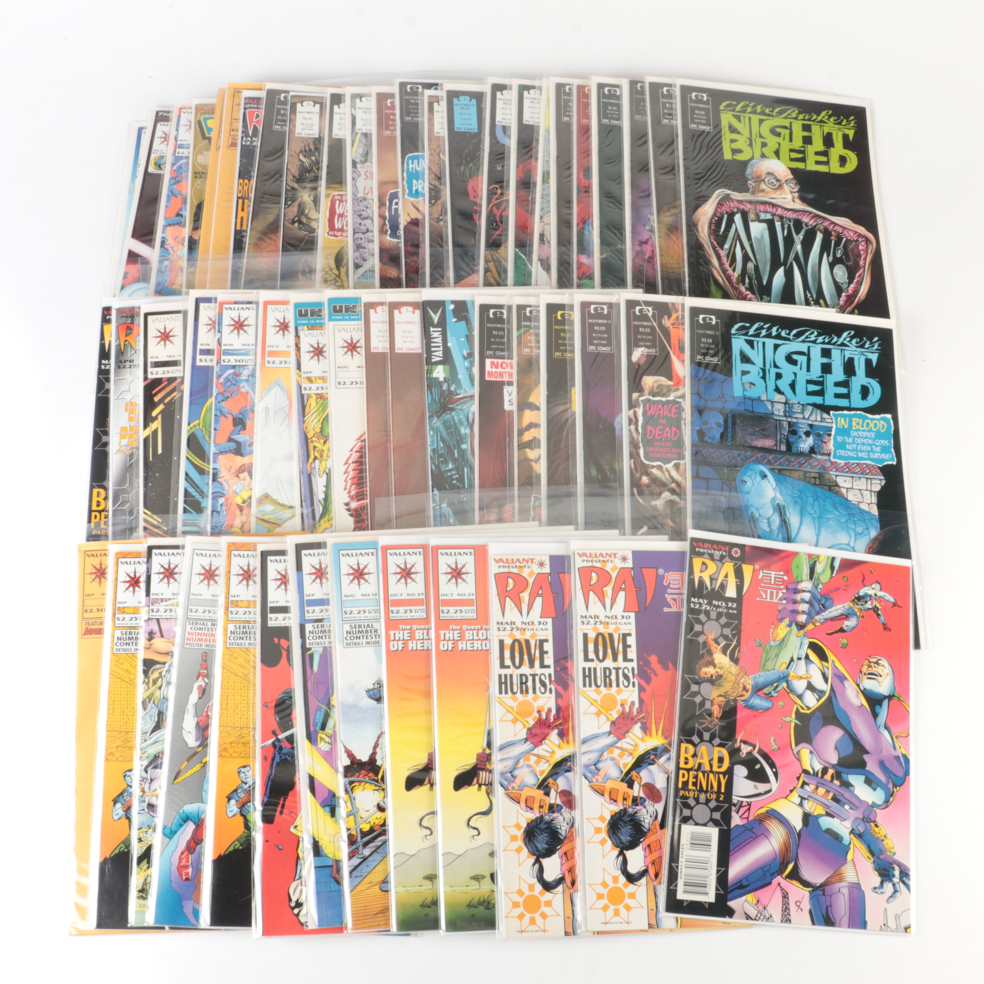 Collection of Fifty Valiant Super Hero's Comic Books