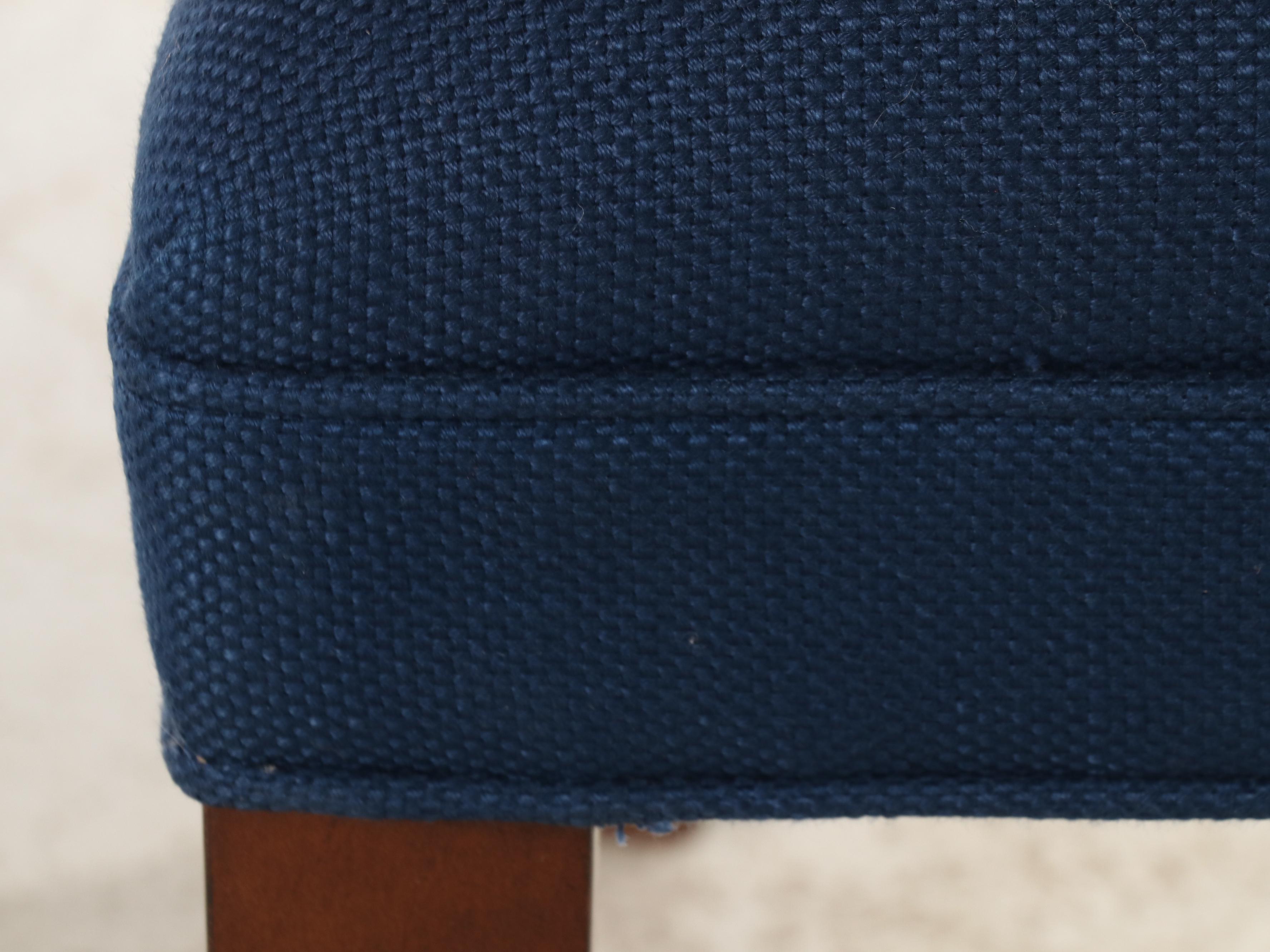 Williams-Sonoma Blue Chenille Upholstered Wingback Armchair