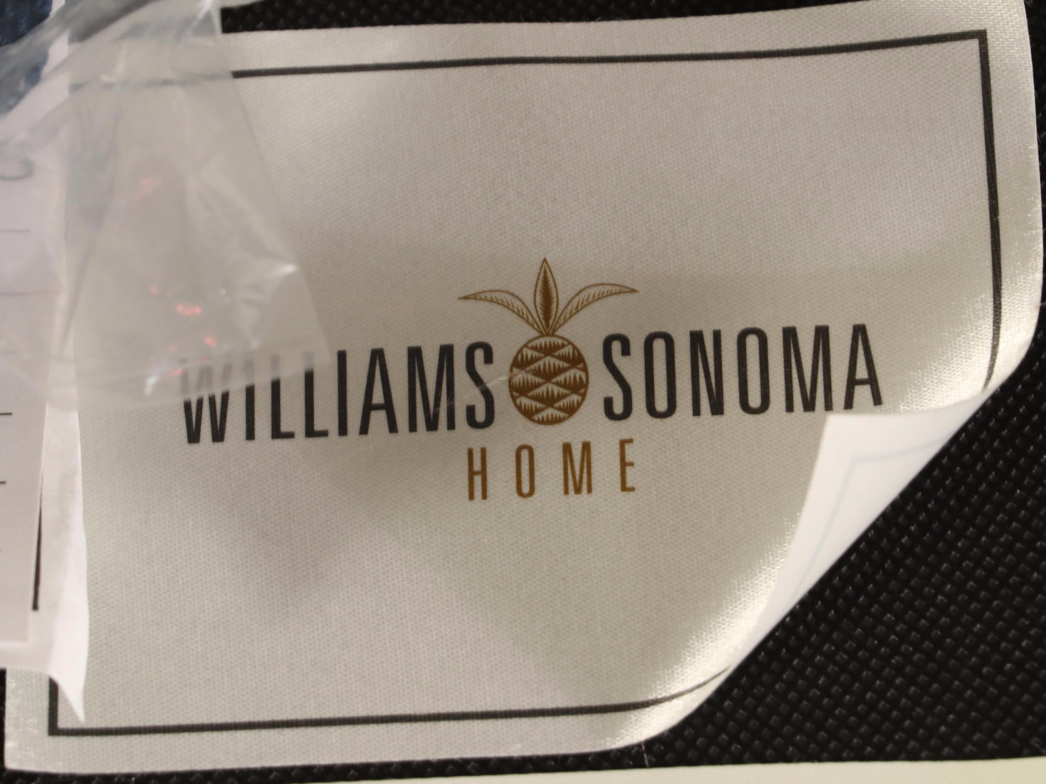 Williams-Sonoma Blue Chenille Upholstered Wingback Armchair