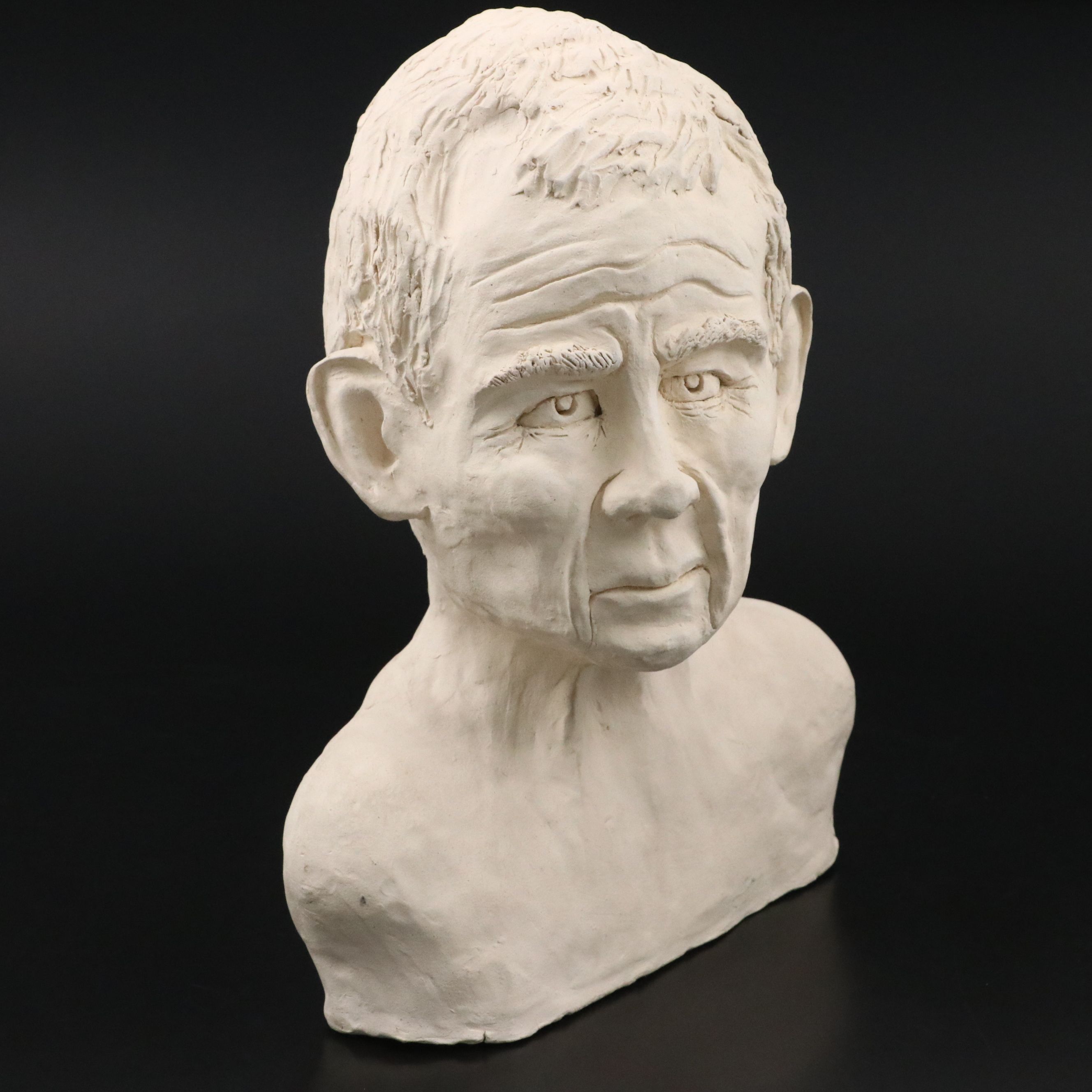 Hand-Sculpted Clay Quarter-Length Bust