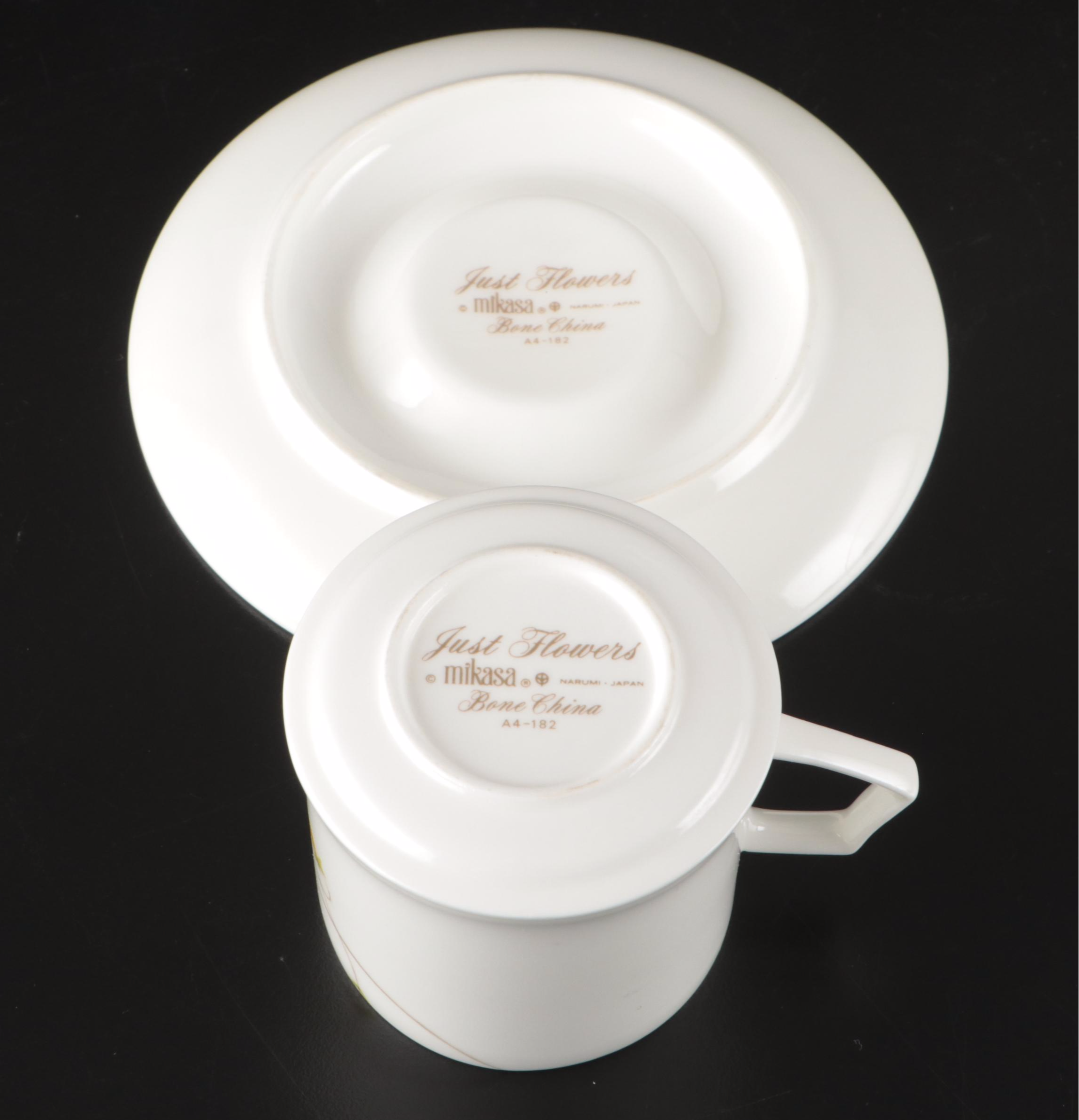 Mikasa "Just Flowers" and Chikusa "Gold Castle" Porcelain Teaware