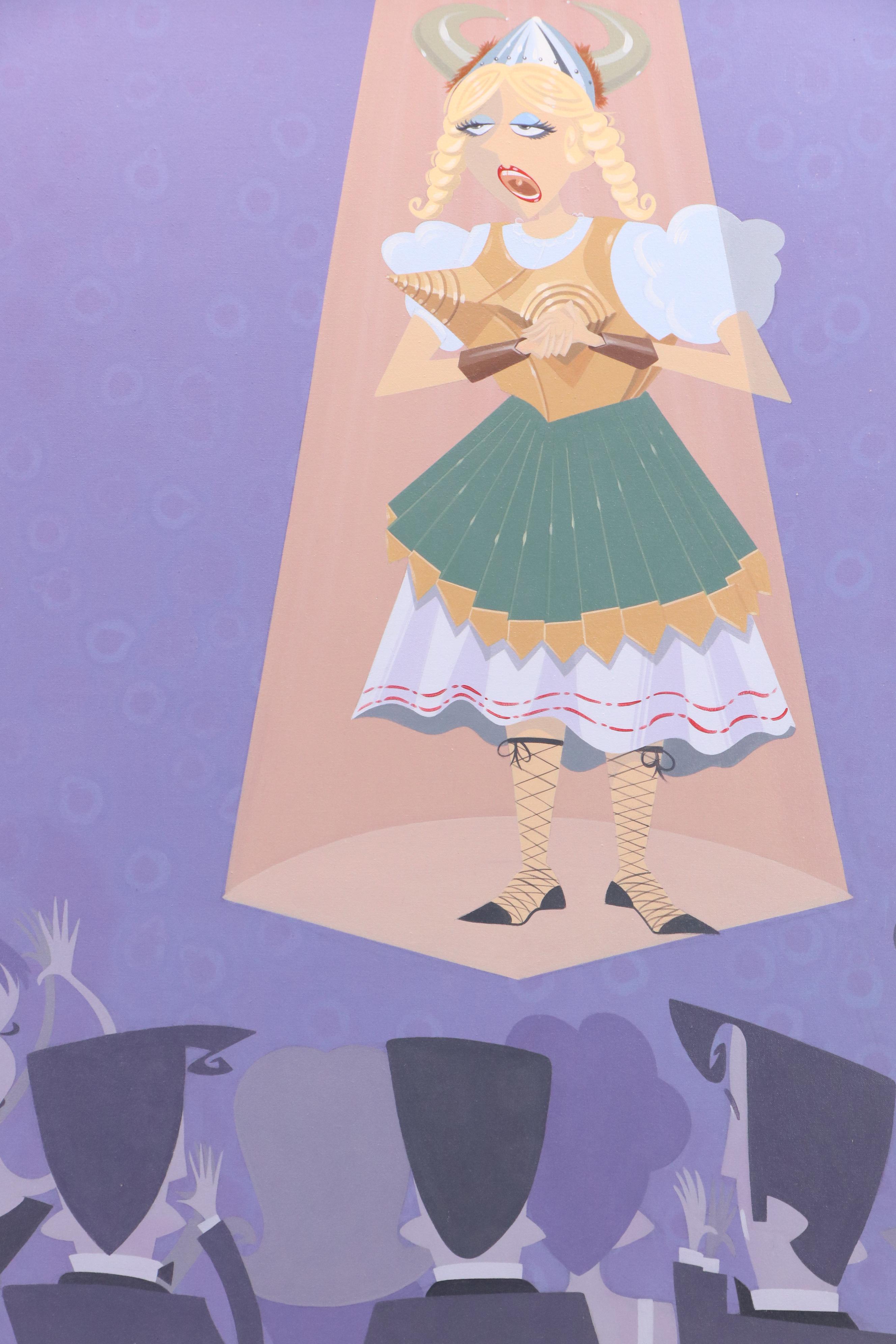 Kevin Stanislawski Stylized Acrylic Painting of Viking Opera Singer