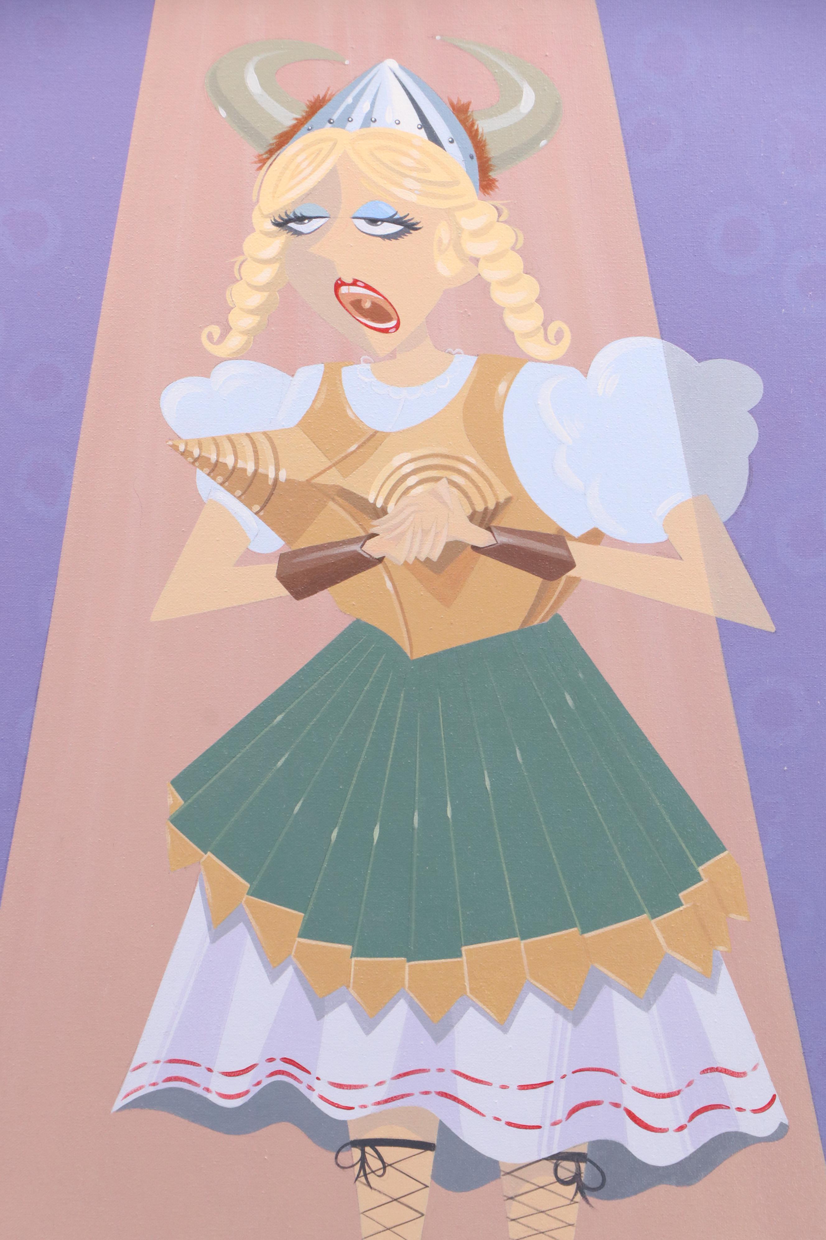 Kevin Stanislawski Stylized Acrylic Painting of Viking Opera Singer