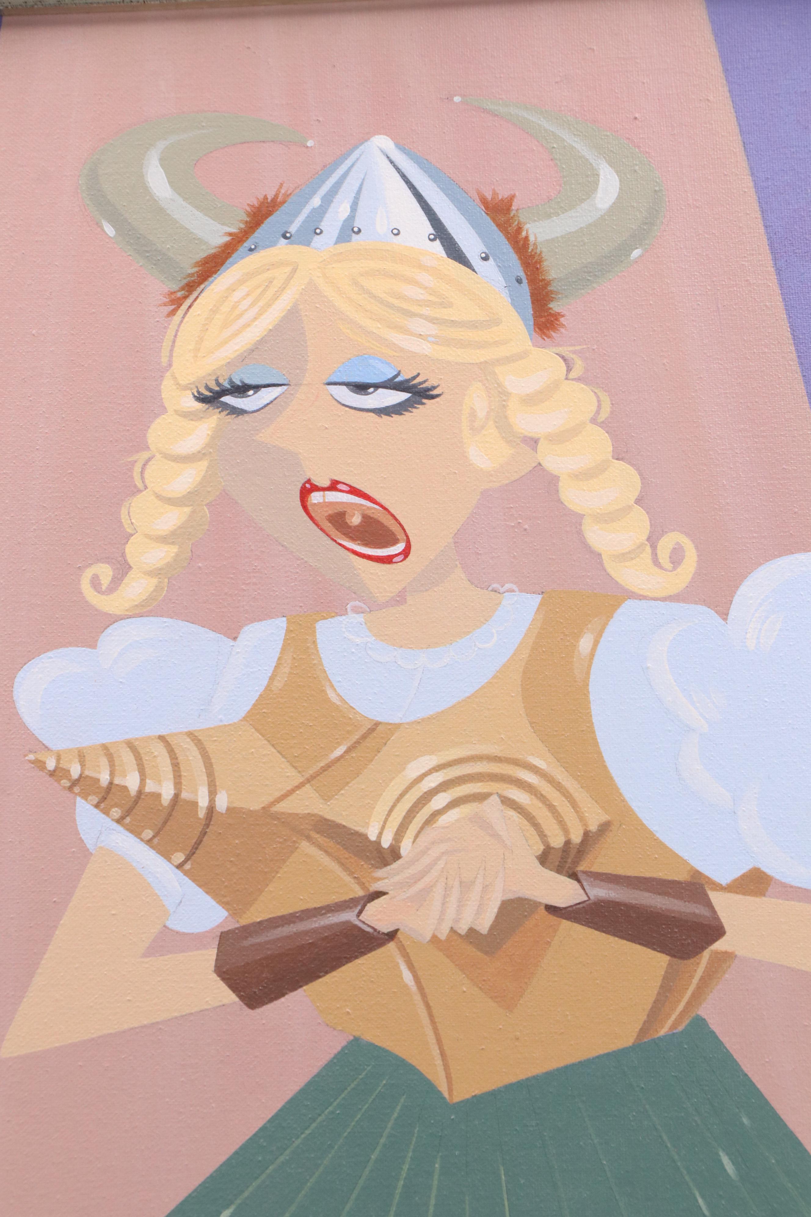 Kevin Stanislawski Stylized Acrylic Painting of Viking Opera Singer