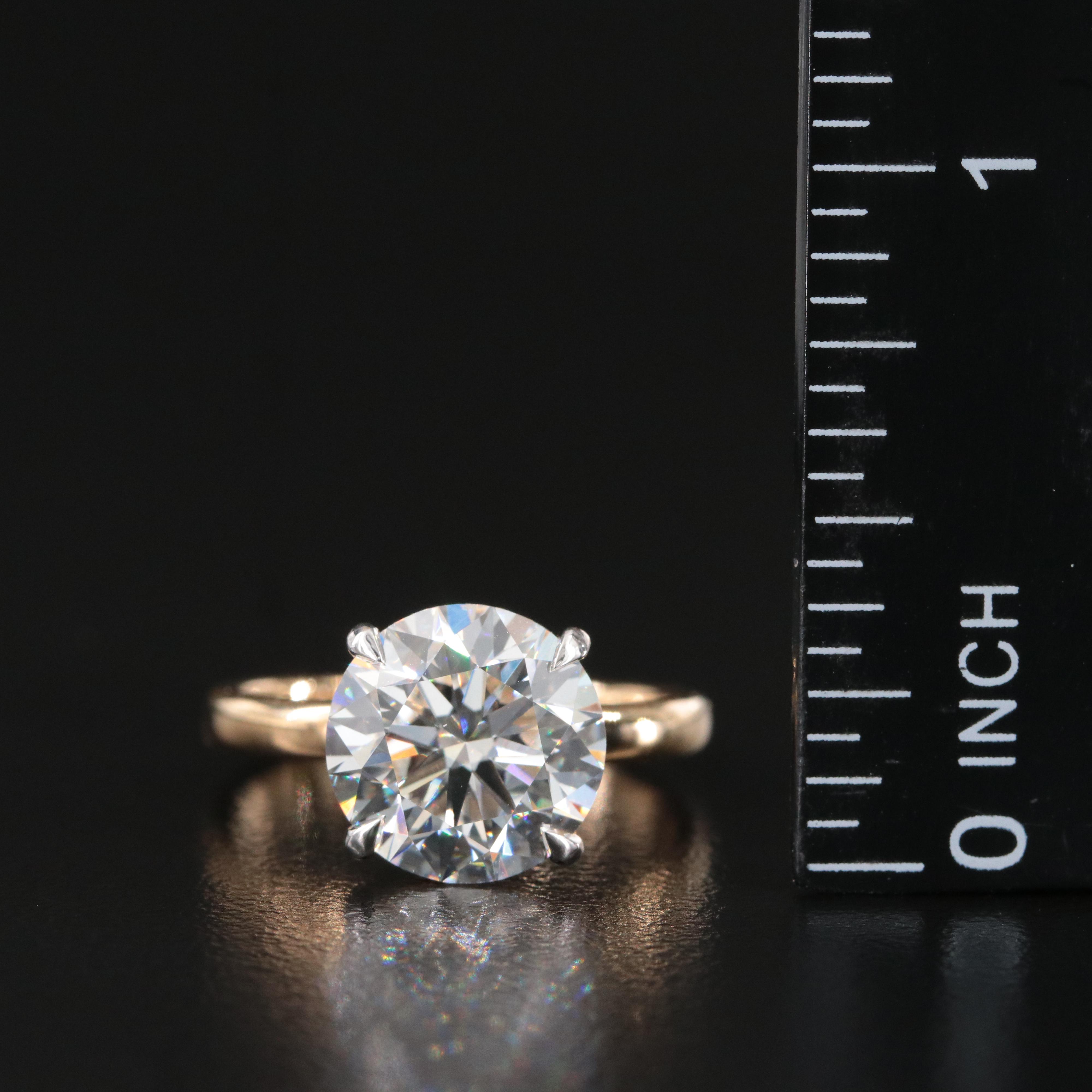 18K 4.09 CT Lab Grown Diamond Solitaire Ring with IGI Report