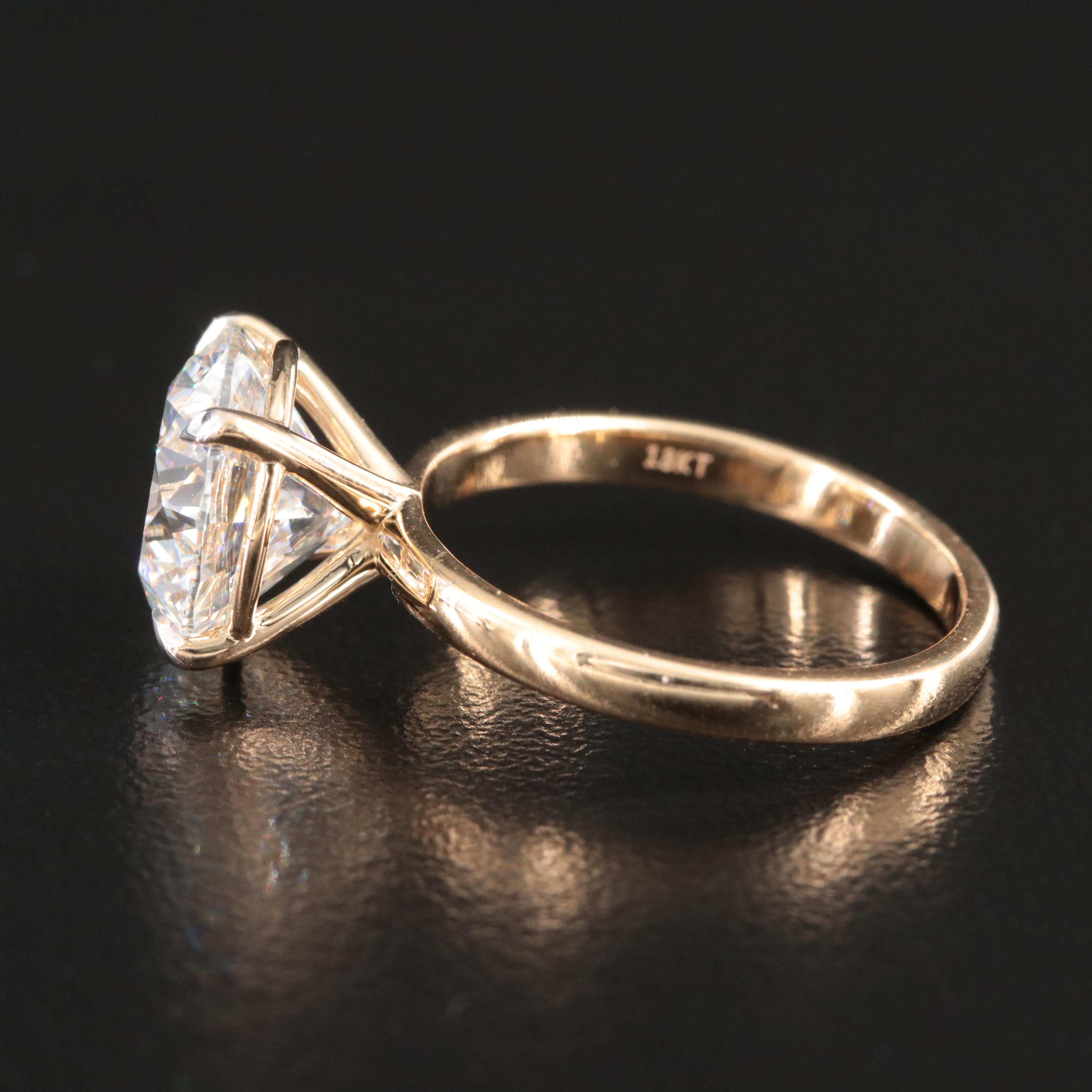 18K 4.09 CT Lab Grown Diamond Solitaire Ring with IGI Report