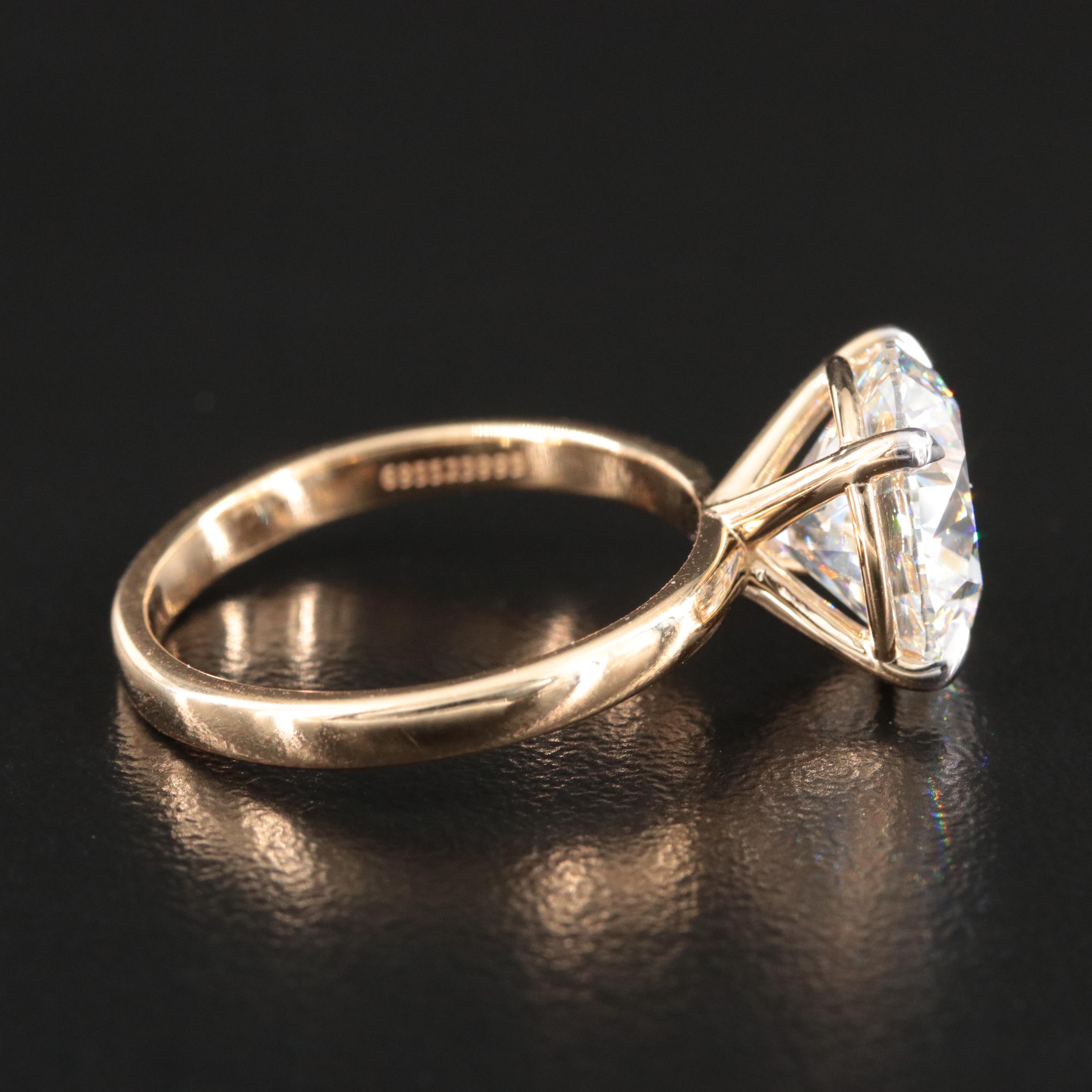 18K 4.09 CT Lab Grown Diamond Solitaire Ring with IGI Report