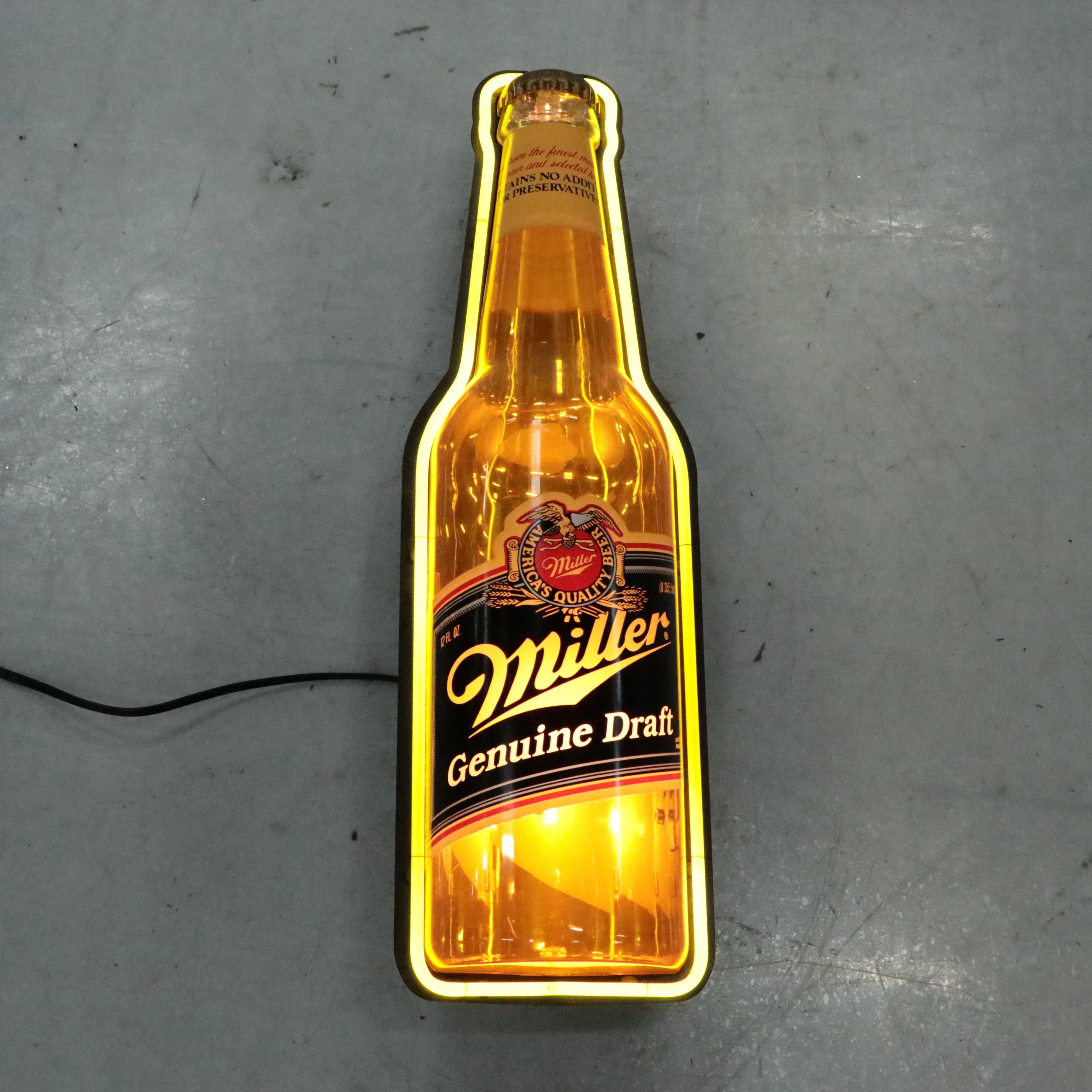 Miller Beer Neon Light-Up Advertising Sign
