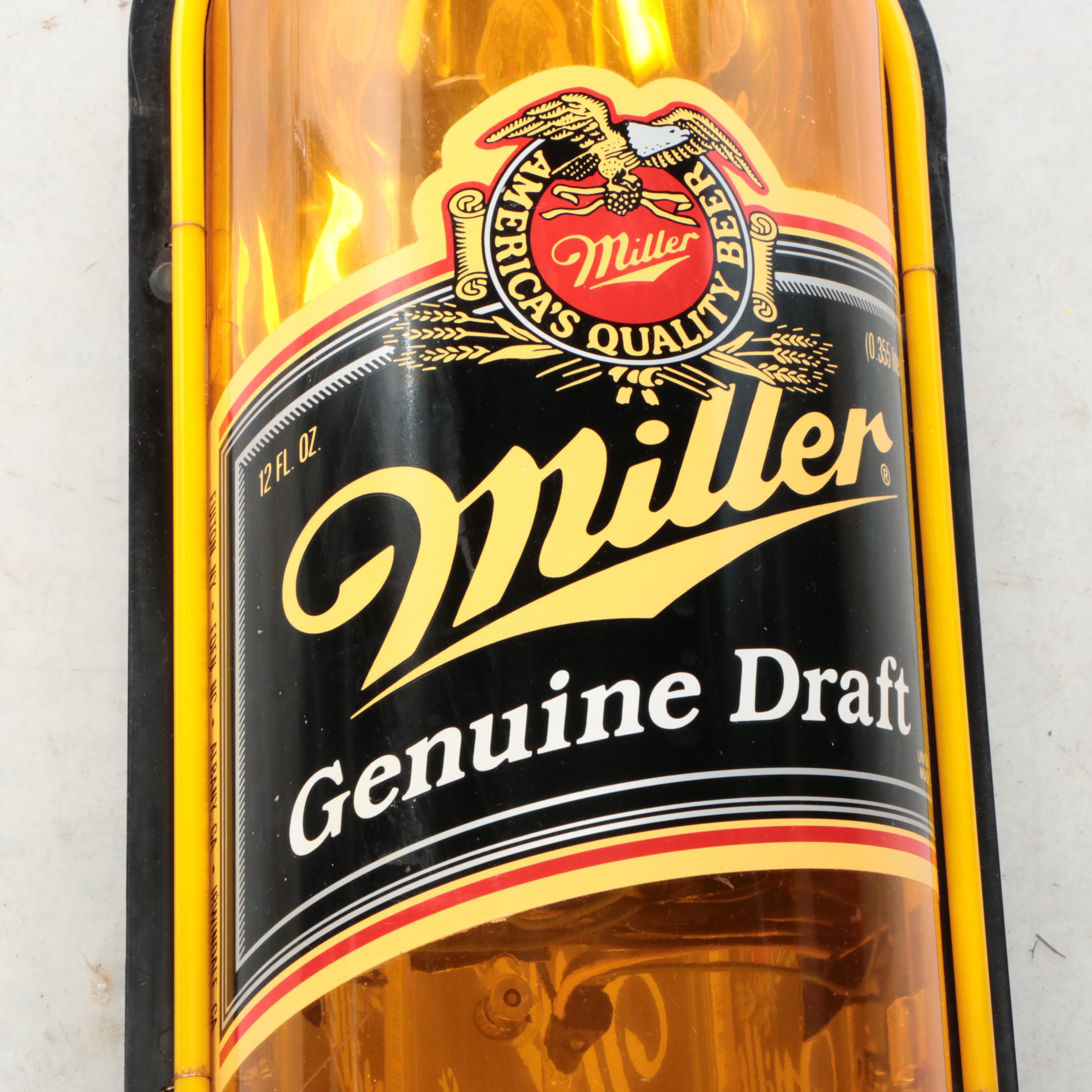 Miller Beer Neon Light-Up Advertising Sign