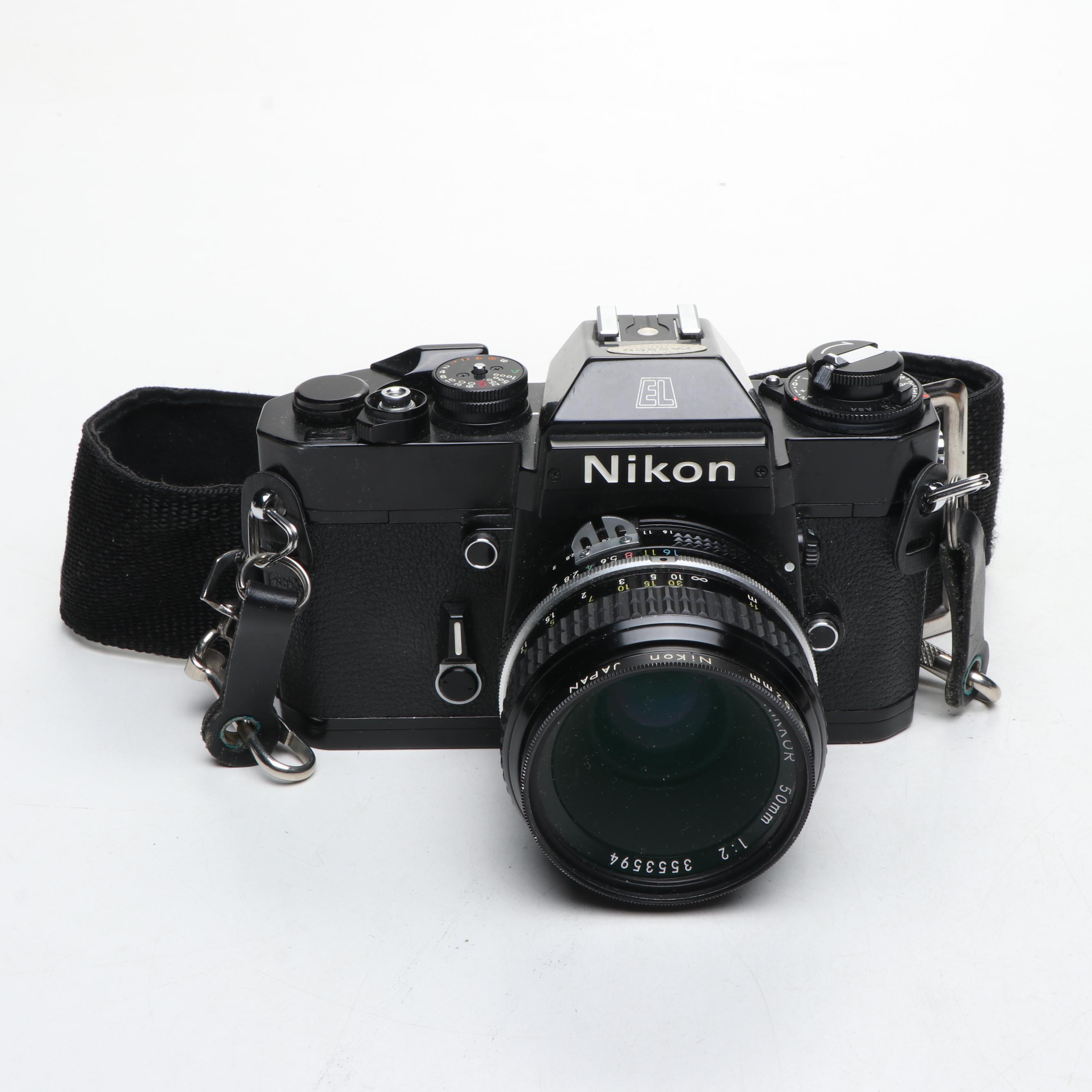 Nikon EL, Yashica-U Matic, and Kodak Retina IIIc Cameras with Lenses