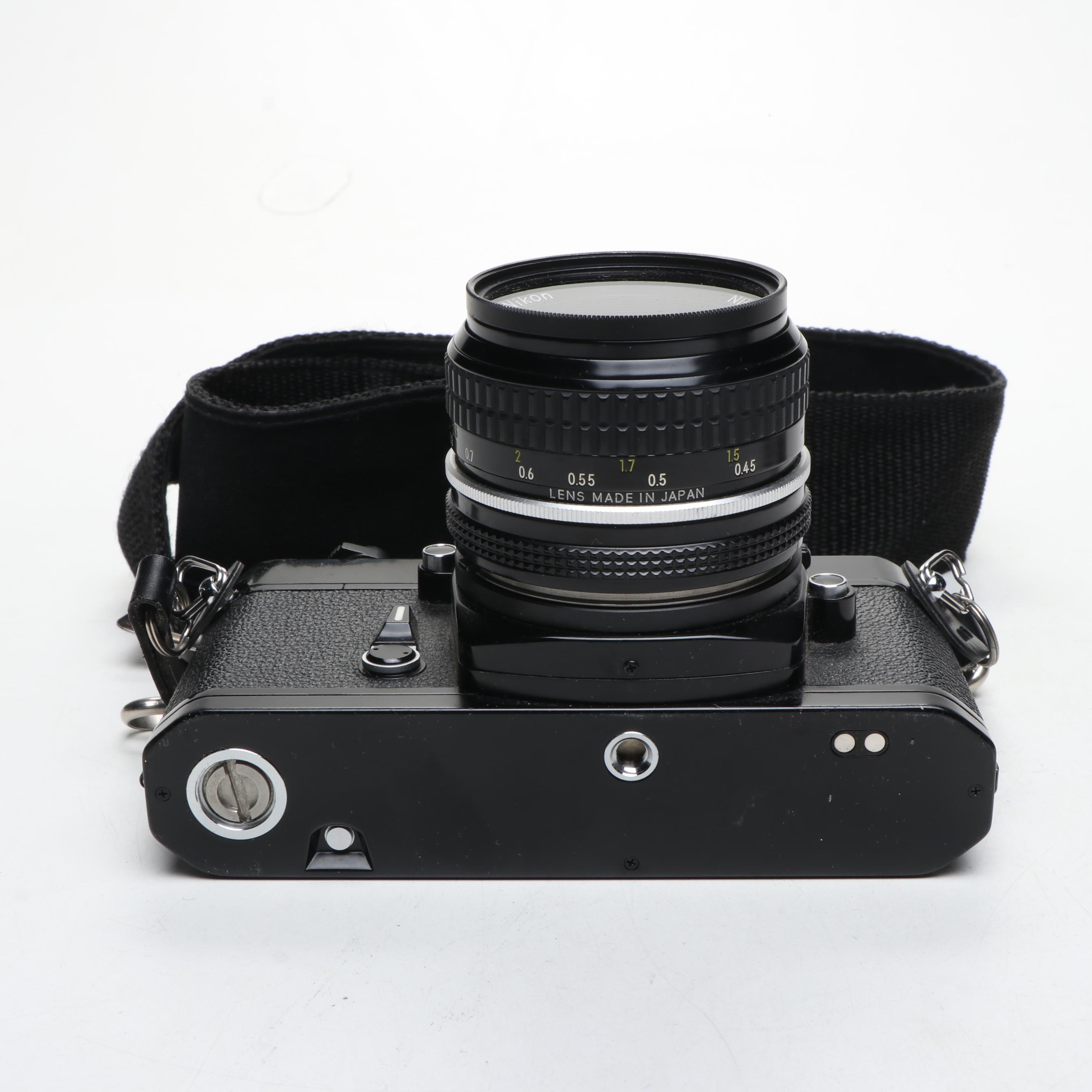 Nikon EL, Yashica-U Matic, and Kodak Retina IIIc Cameras with Lenses