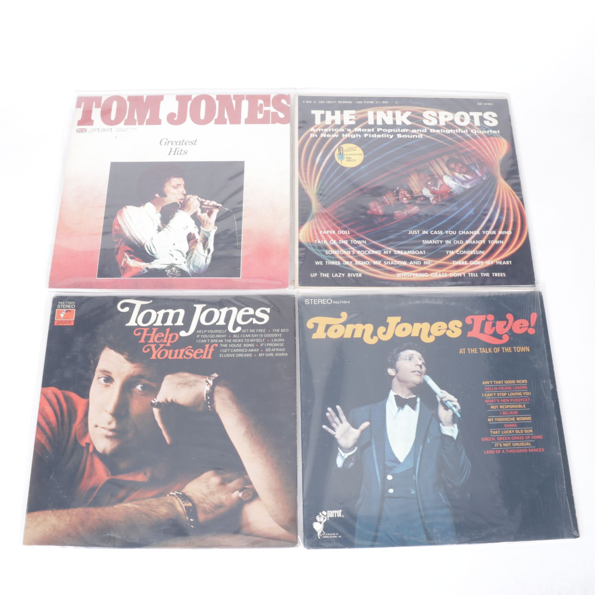 The Ink Spots and Tom Jones Collection of Vinyl Record Albums
