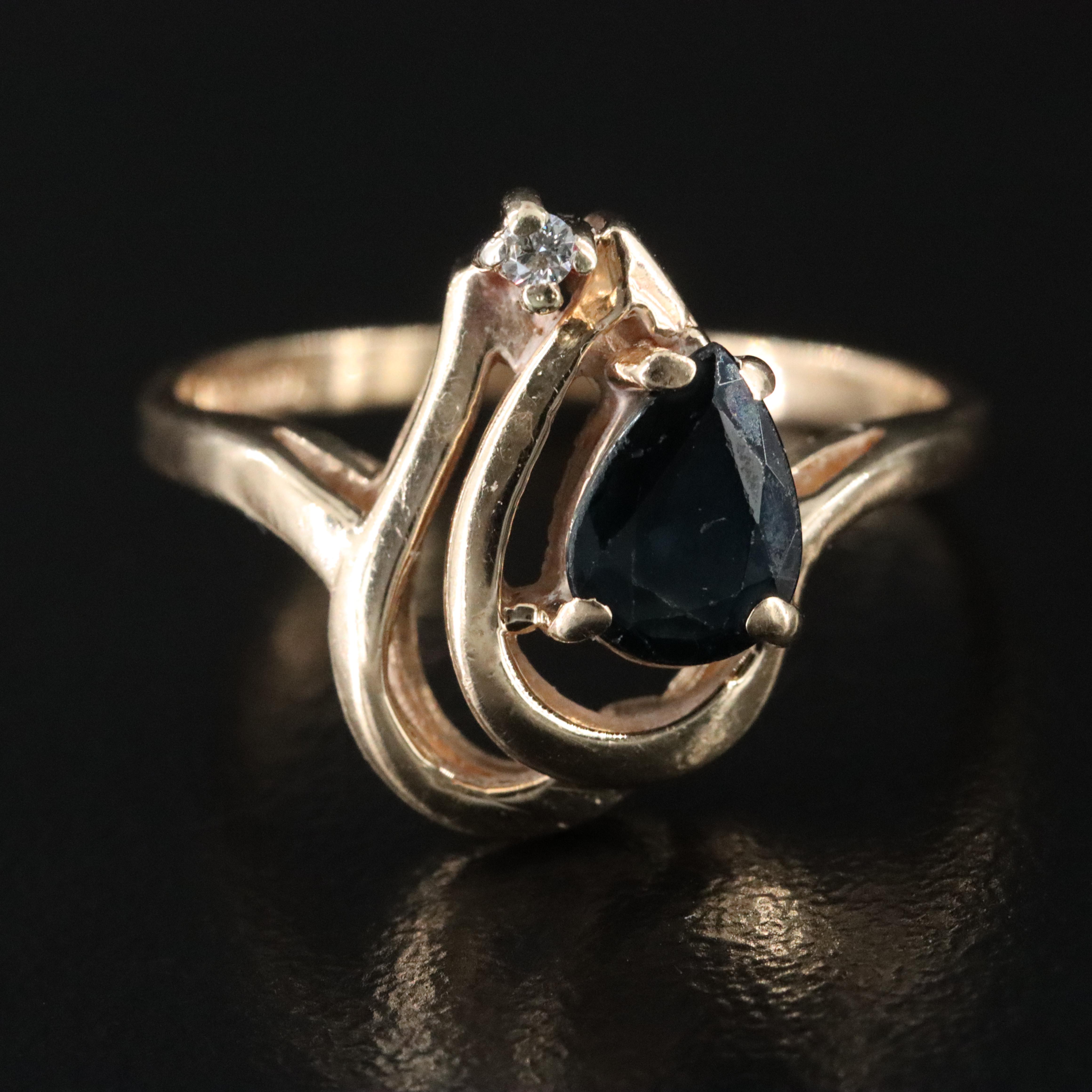 14K Sapphire and Diamond Ring