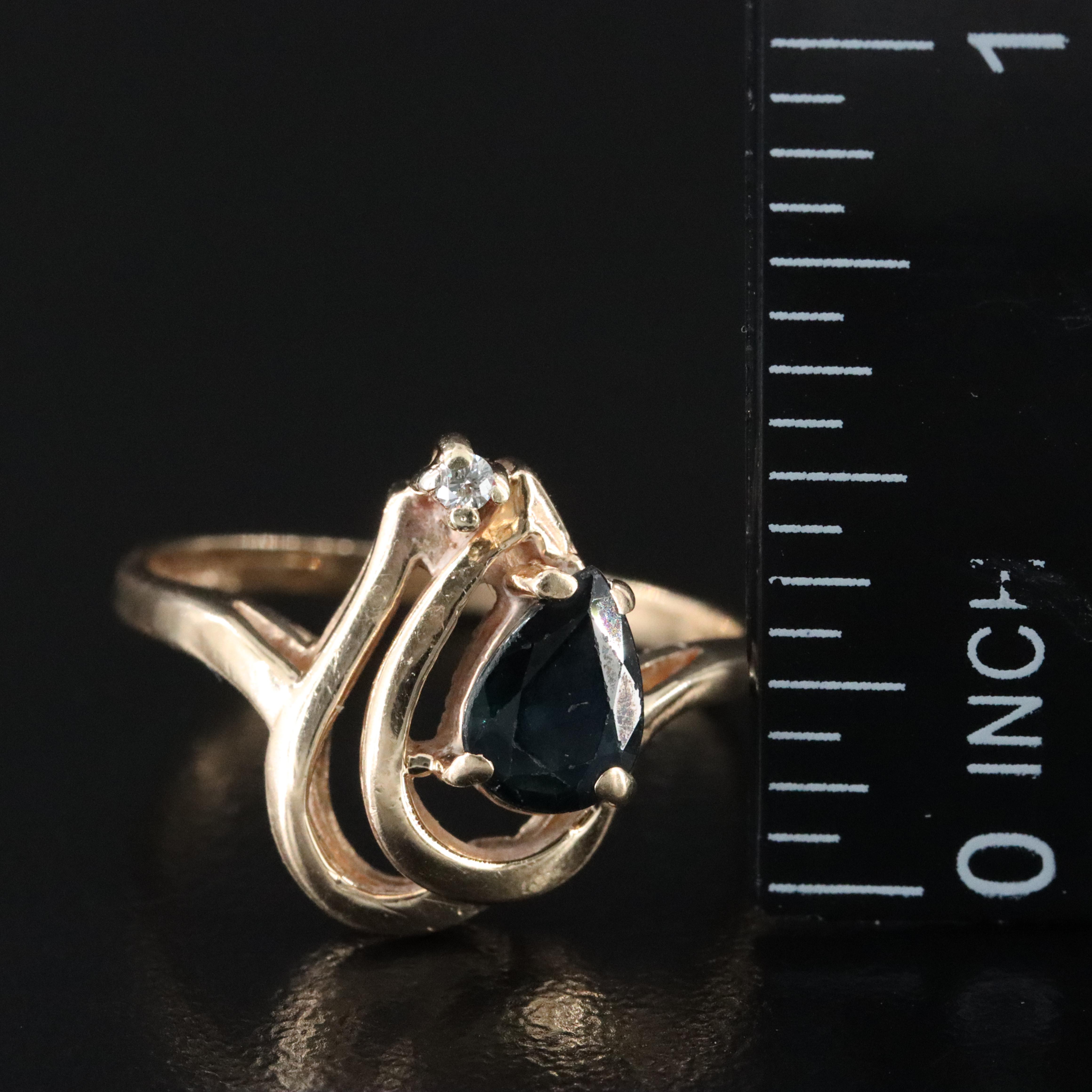 14K Sapphire and Diamond Ring