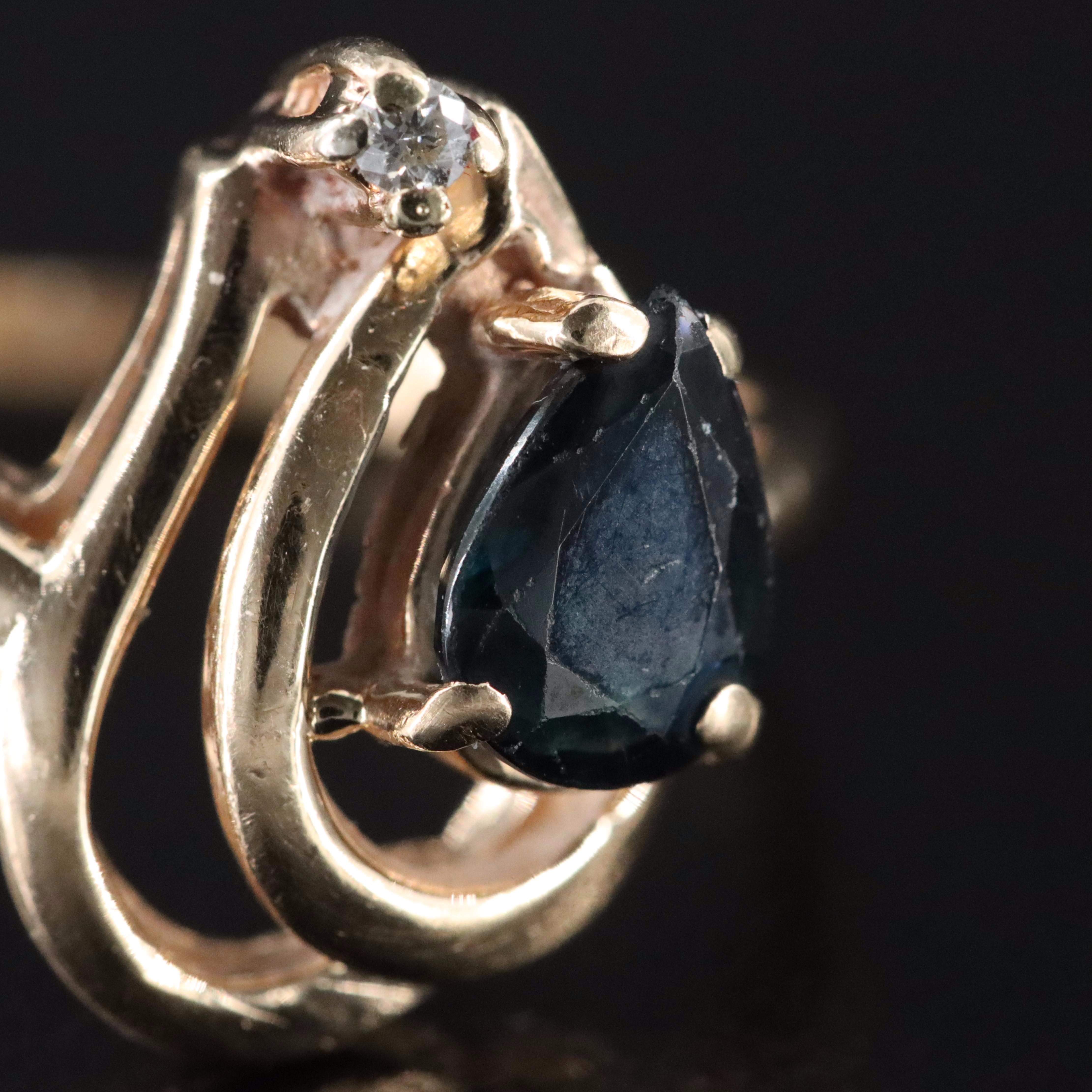 14K Sapphire and Diamond Ring