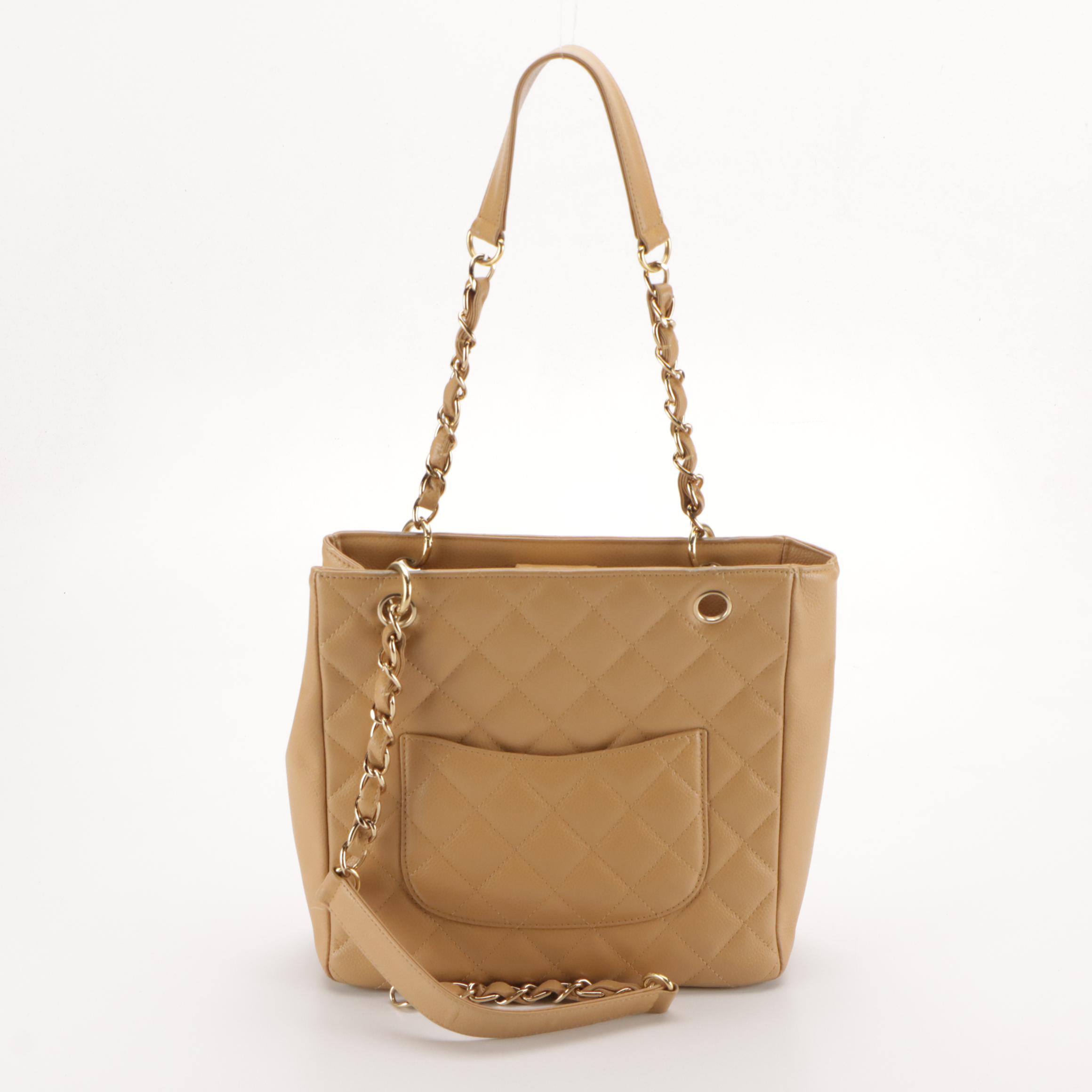 Chanel Grand Shopping Tote in Tan Caviar Leather