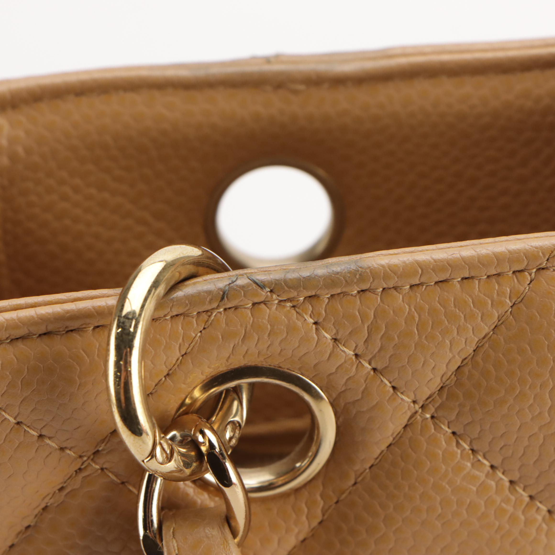 Chanel Grand Shopping Tote in Tan Caviar Leather