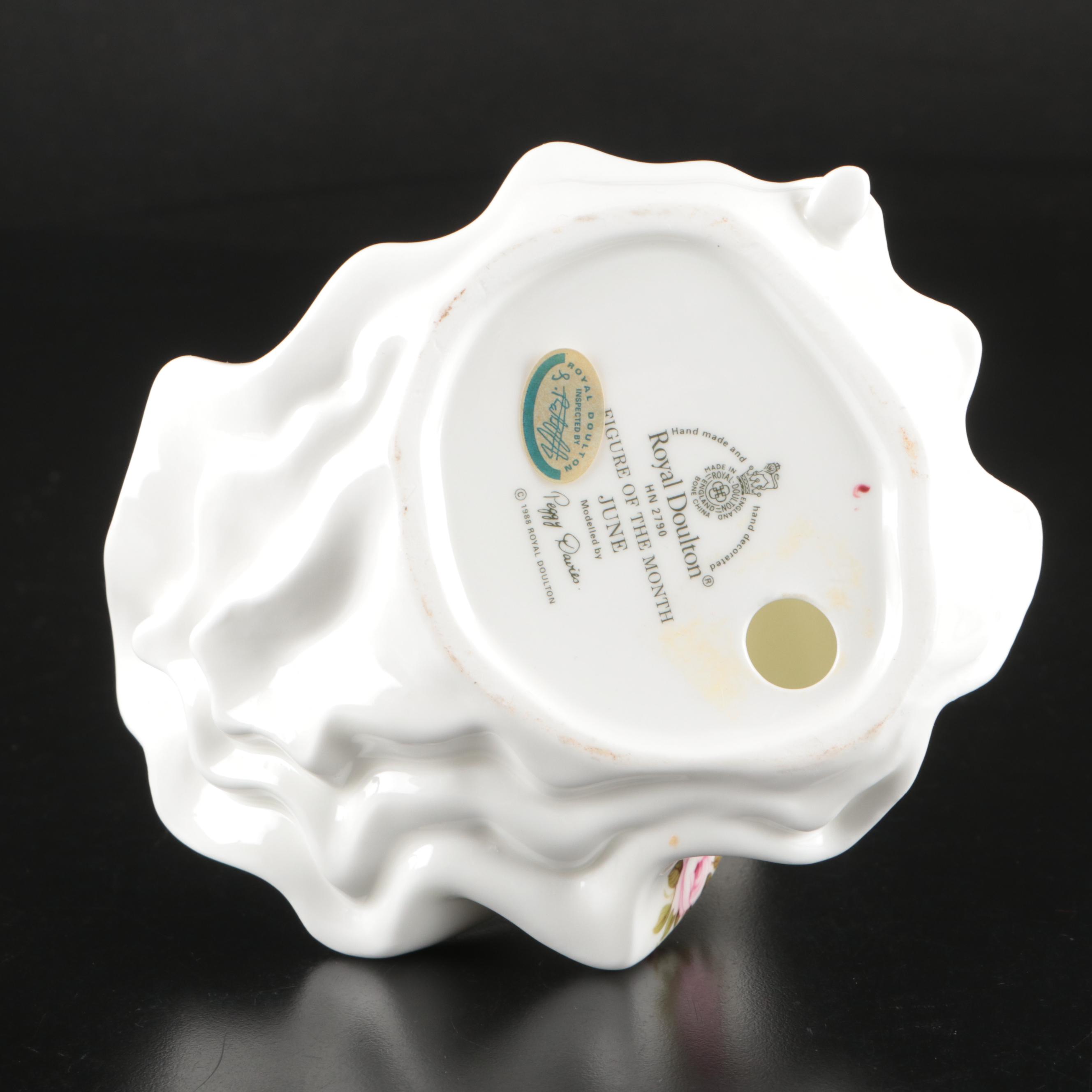 Royal Doulton Woman and Children Porcelain Figurines, Late 20th Century