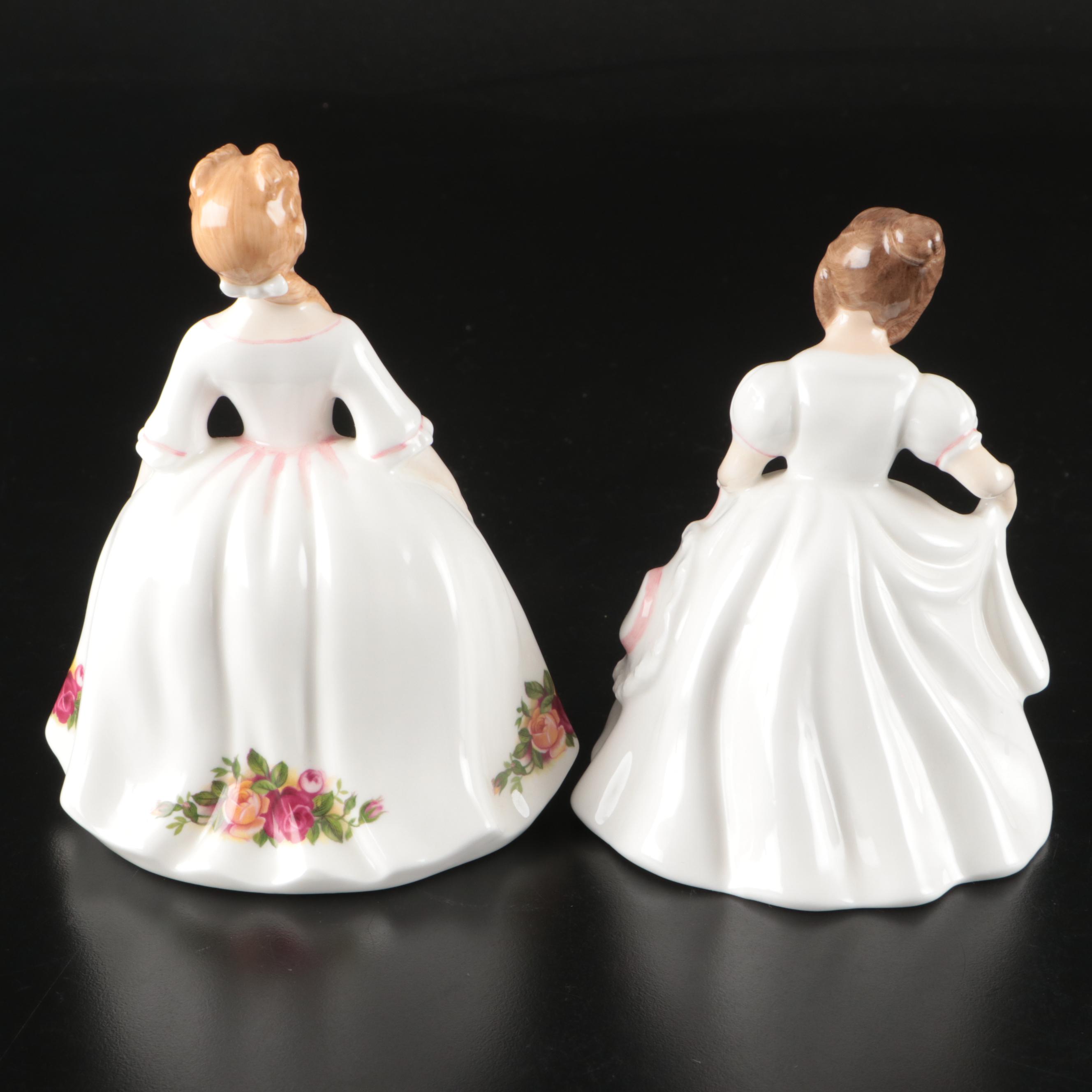 Royal Doulton Woman and Children Porcelain Figurines, Late 20th Century
