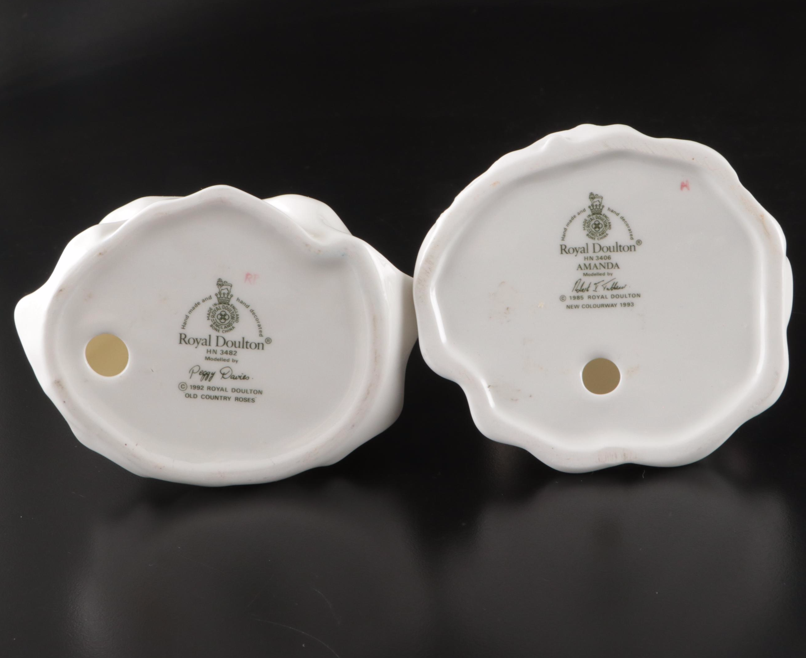 Royal Doulton Woman and Children Porcelain Figurines, Late 20th Century