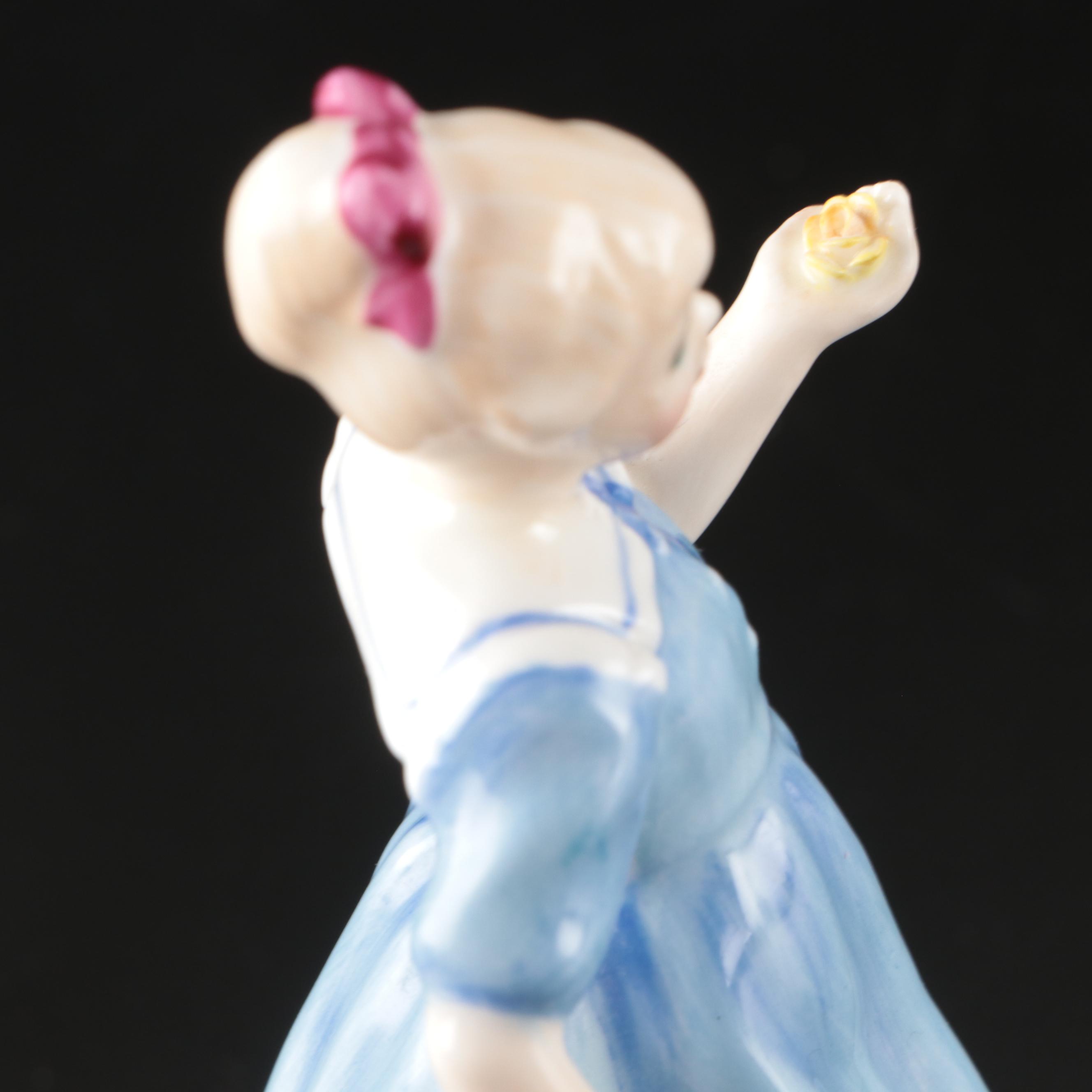 Royal Doulton Woman and Children Porcelain Figurines, Late 20th Century