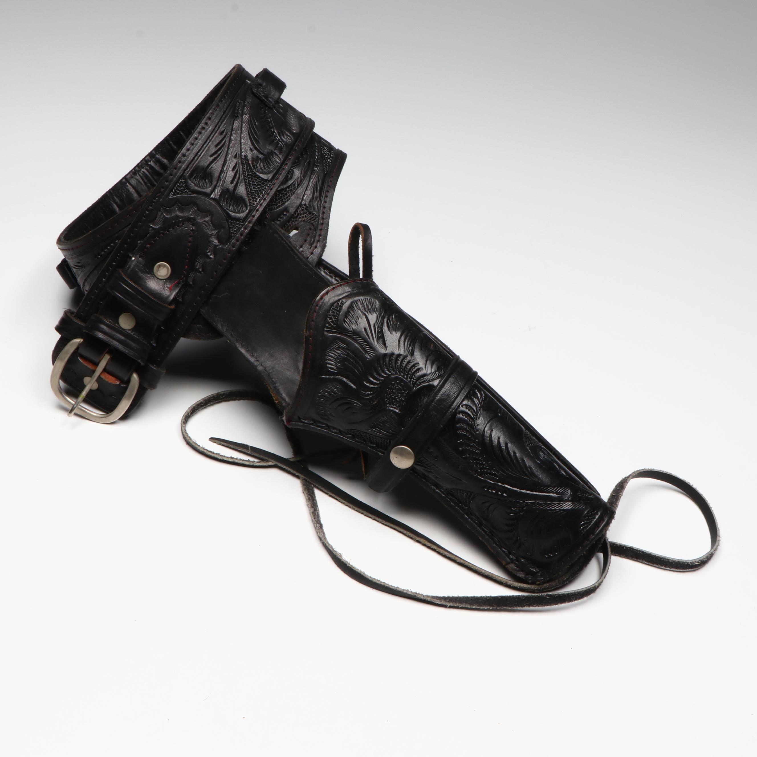 Western American Style Leather Holsters and Cartridge Belts