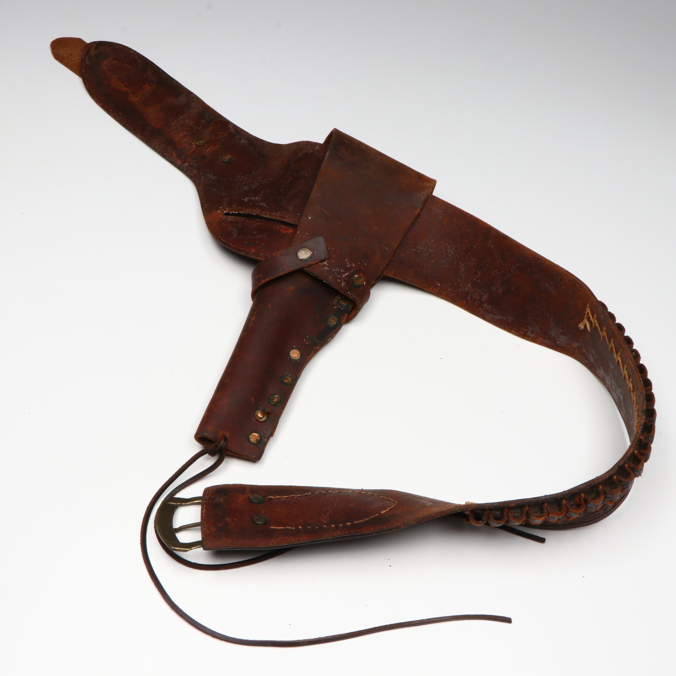 Western American Style Leather Holsters and Cartridge Belts