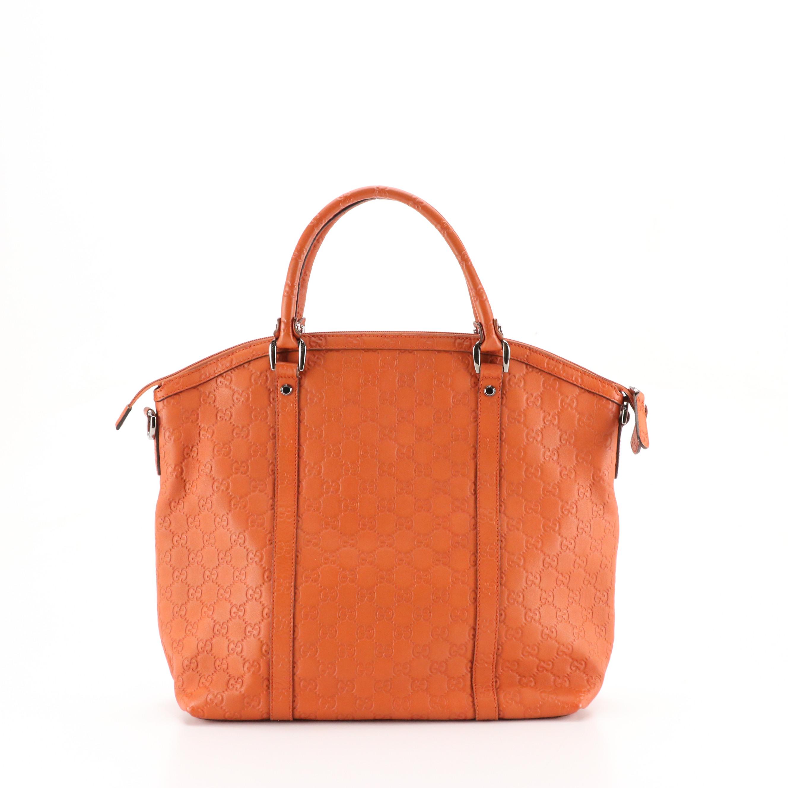 Gucci Large Two-Way Shoulder Bag in Burnt Orange Guccissima Leather