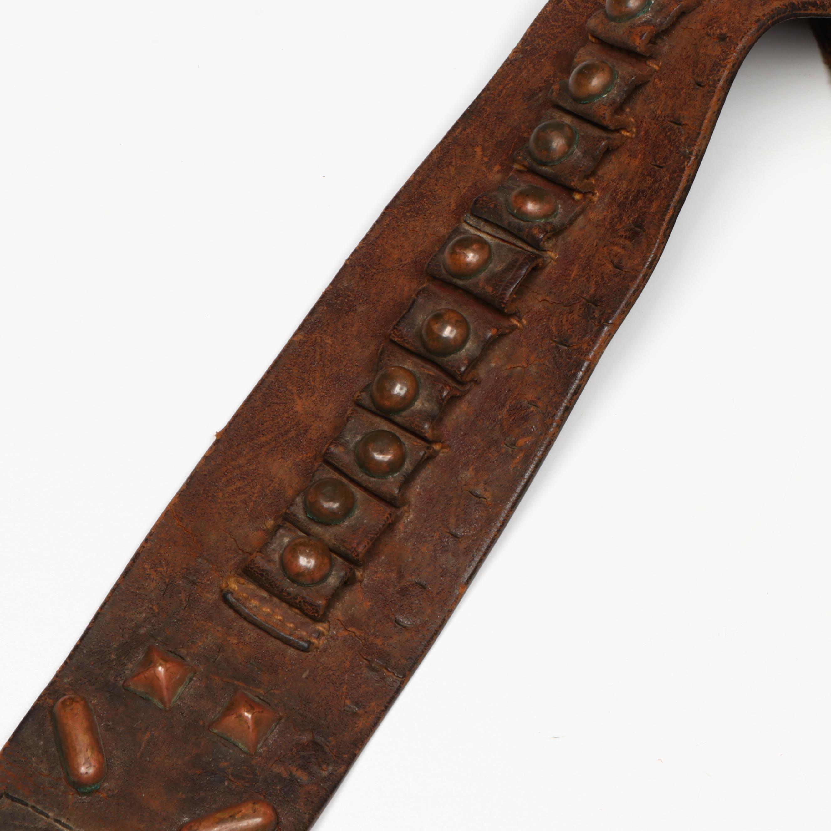 Studded Leather Holster and Cartridge Belt