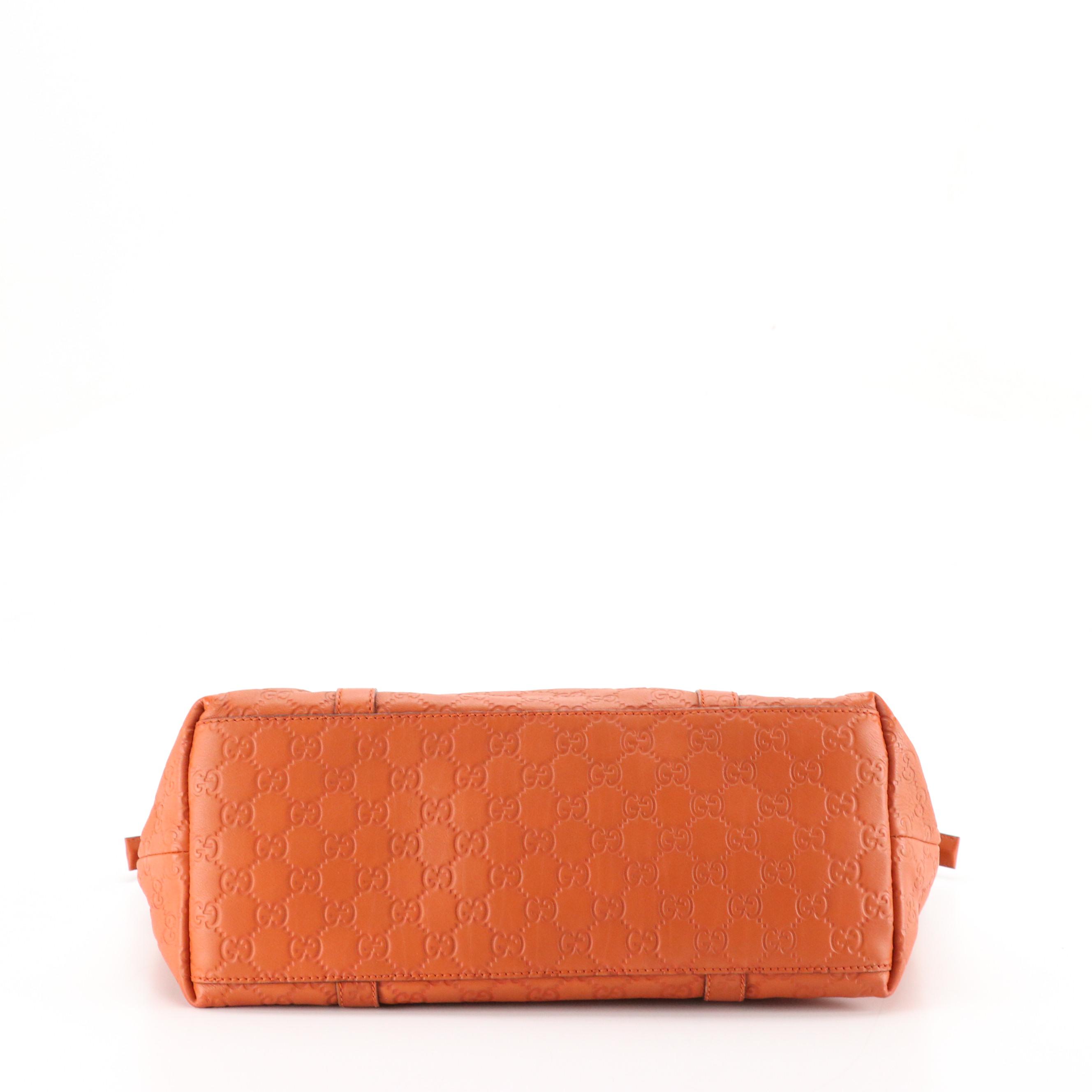 Gucci Large Two-Way Shoulder Bag in Burnt Orange Guccissima Leather