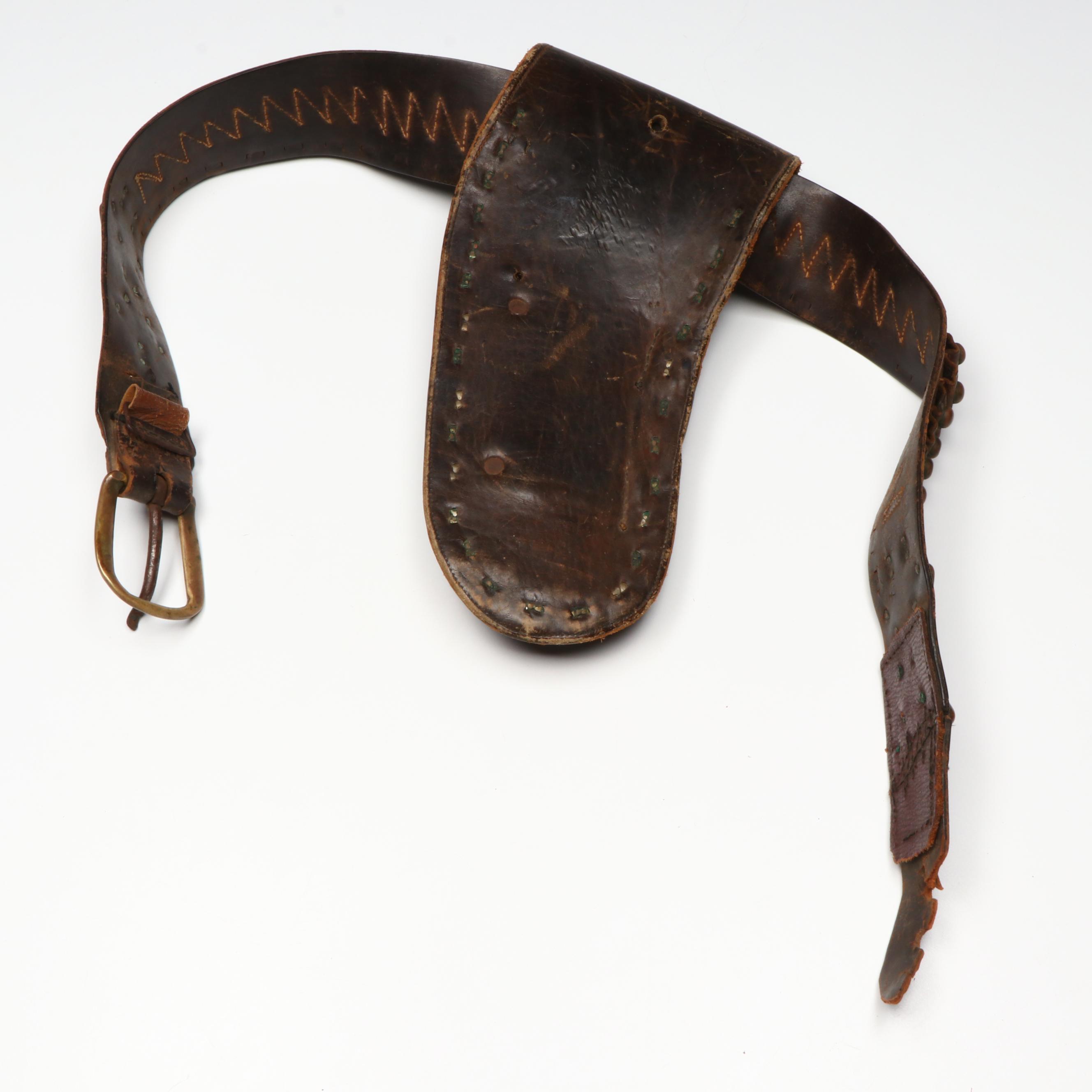 Studded Leather Holster and Cartridge Belt