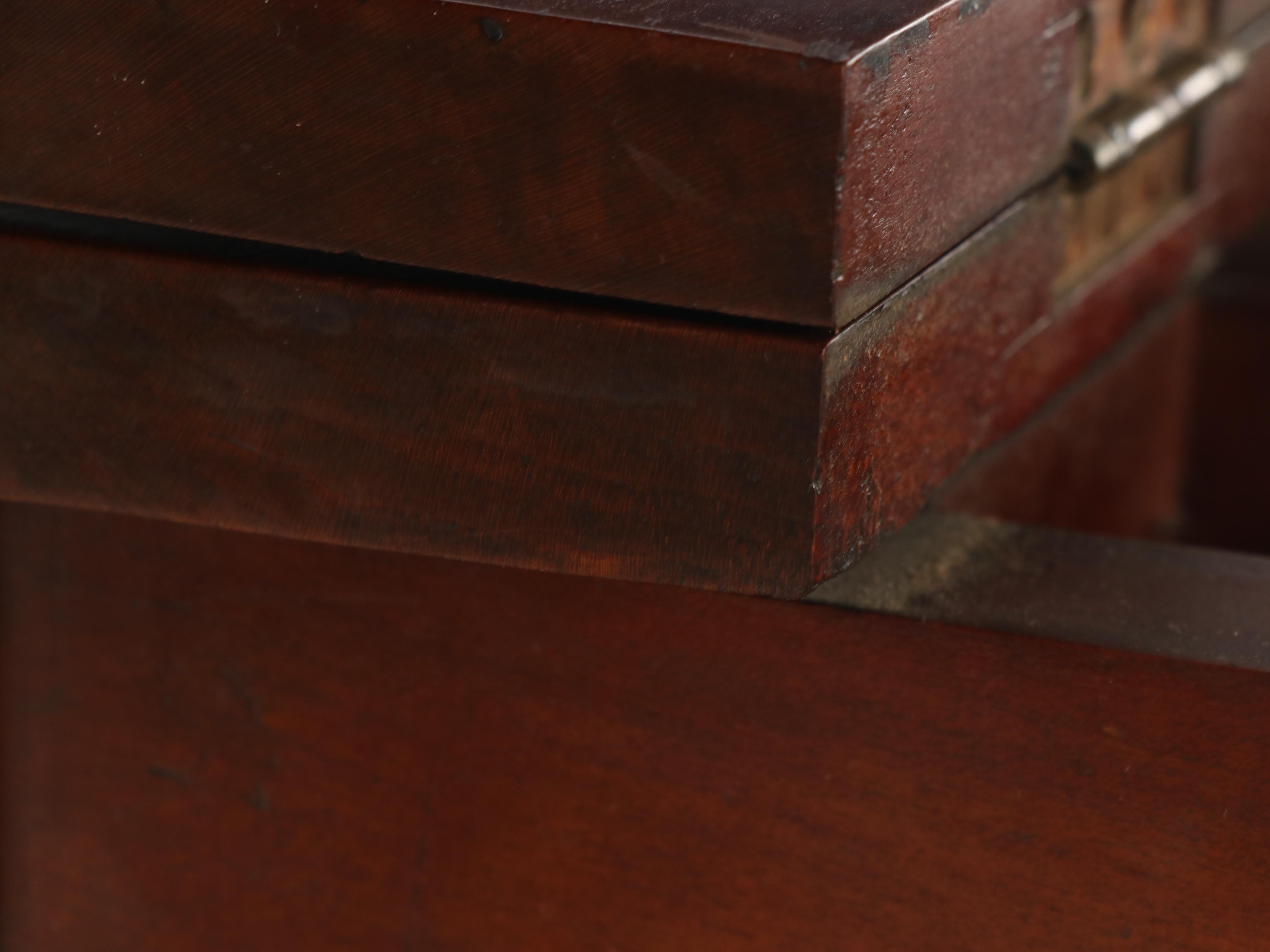 American Classical Mahogany Two-Drawer Flip-Top Work Table