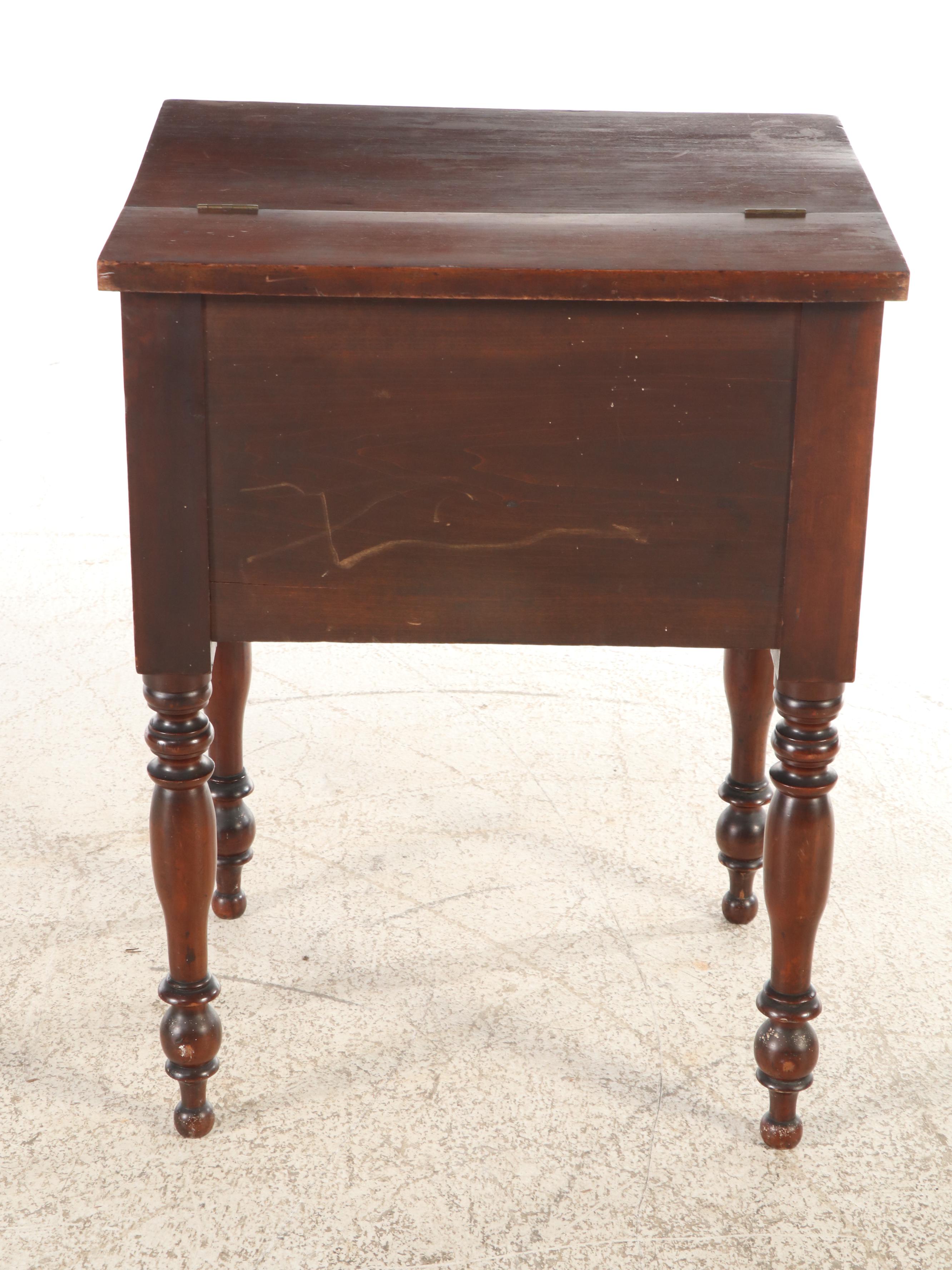 American Classical Mahogany Two-Drawer Flip-Top Work Table